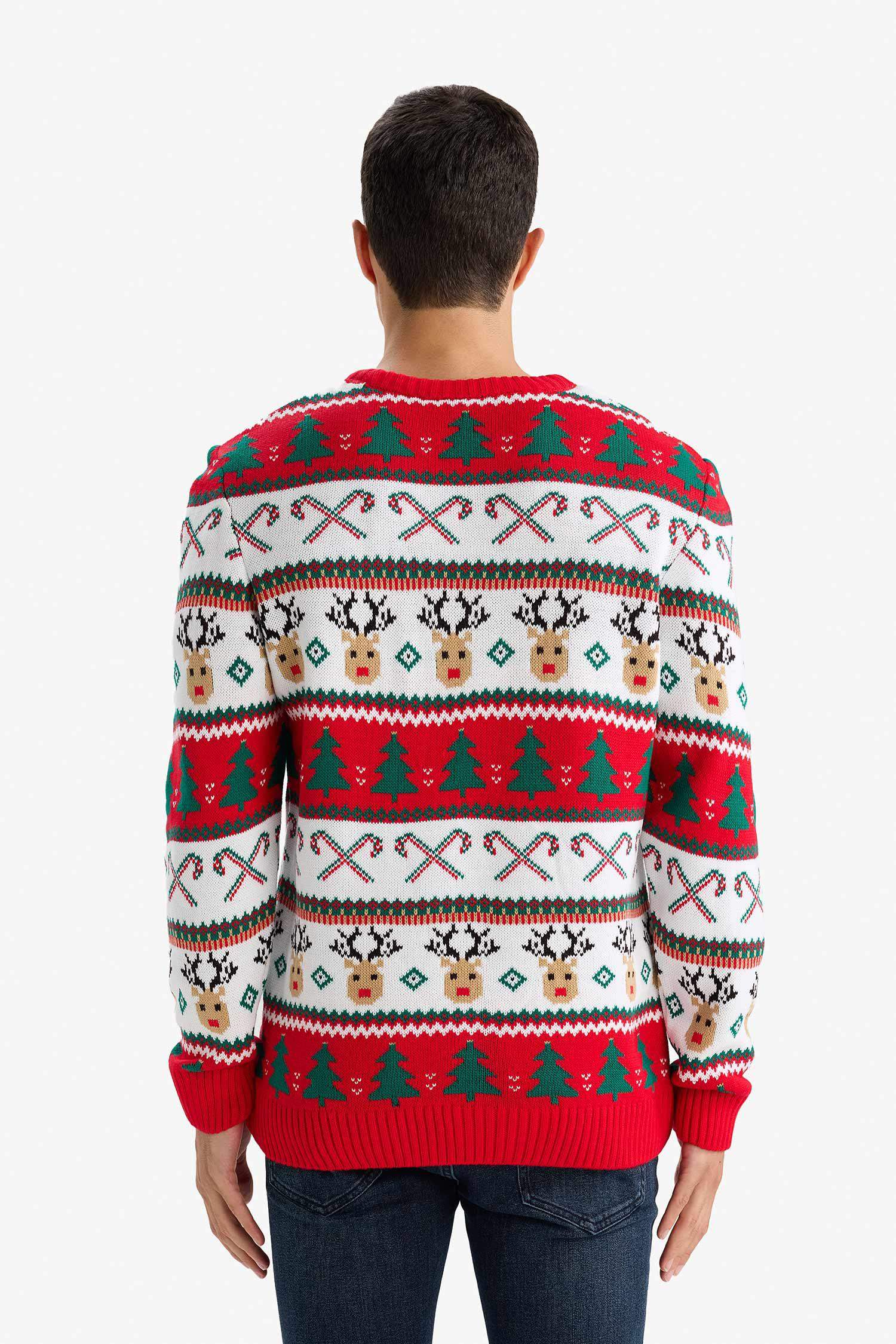Crew Neck Knitwear Christmas Pullover