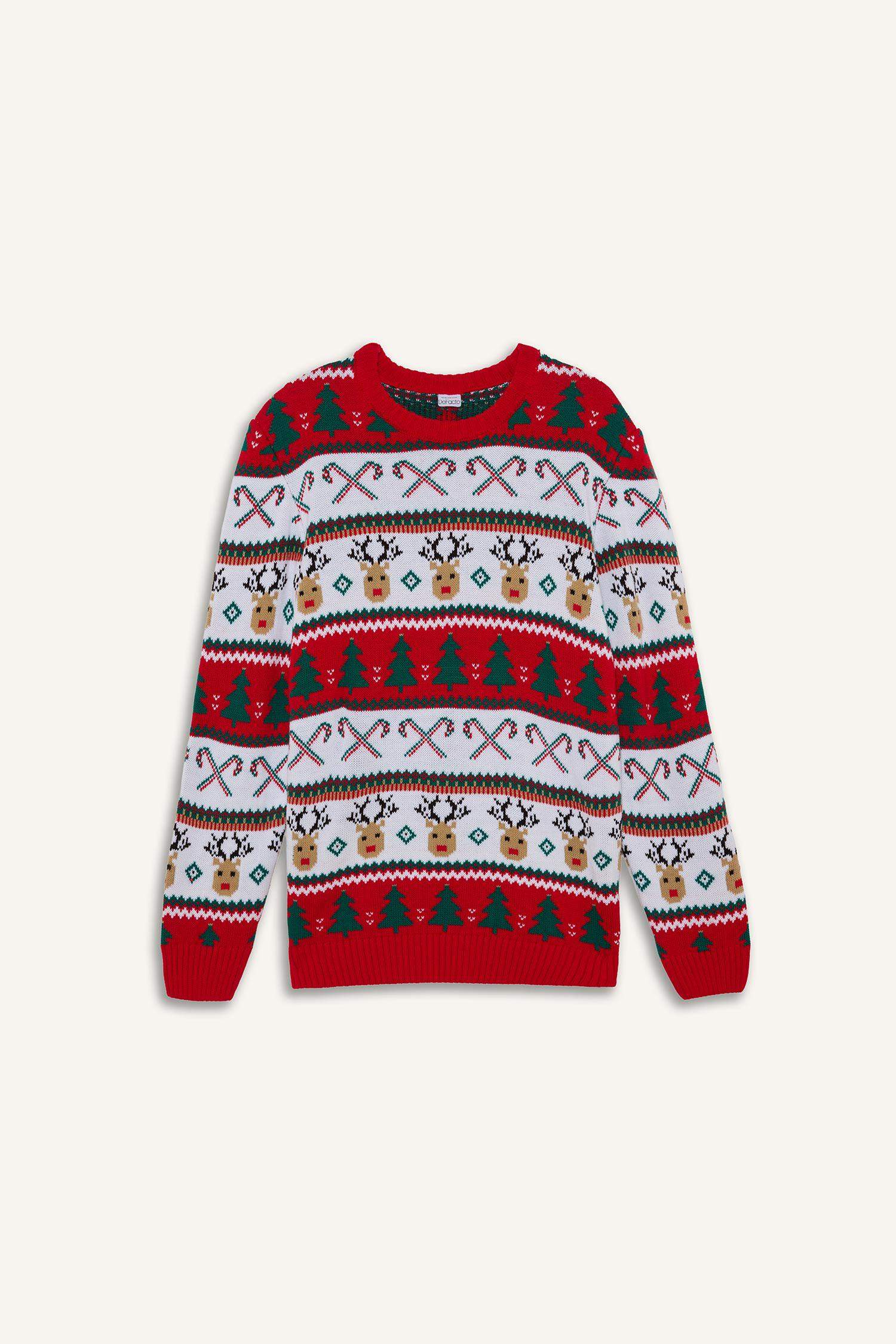 Crew Neck Knitwear Christmas Pullover