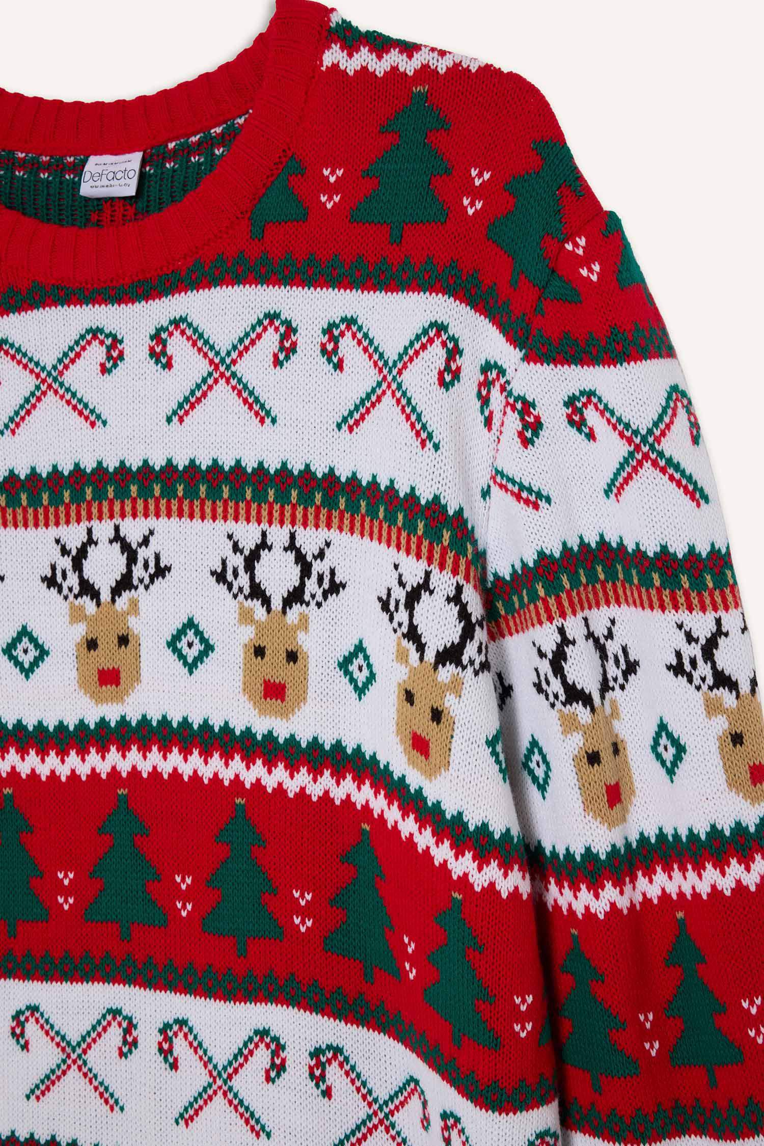 Crew Neck Knitwear Christmas Pullover