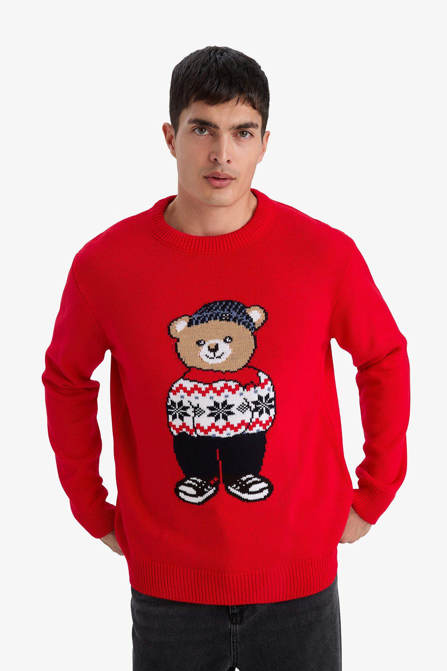 Yılbaşı Temalı Standart Fit Triko Kazak