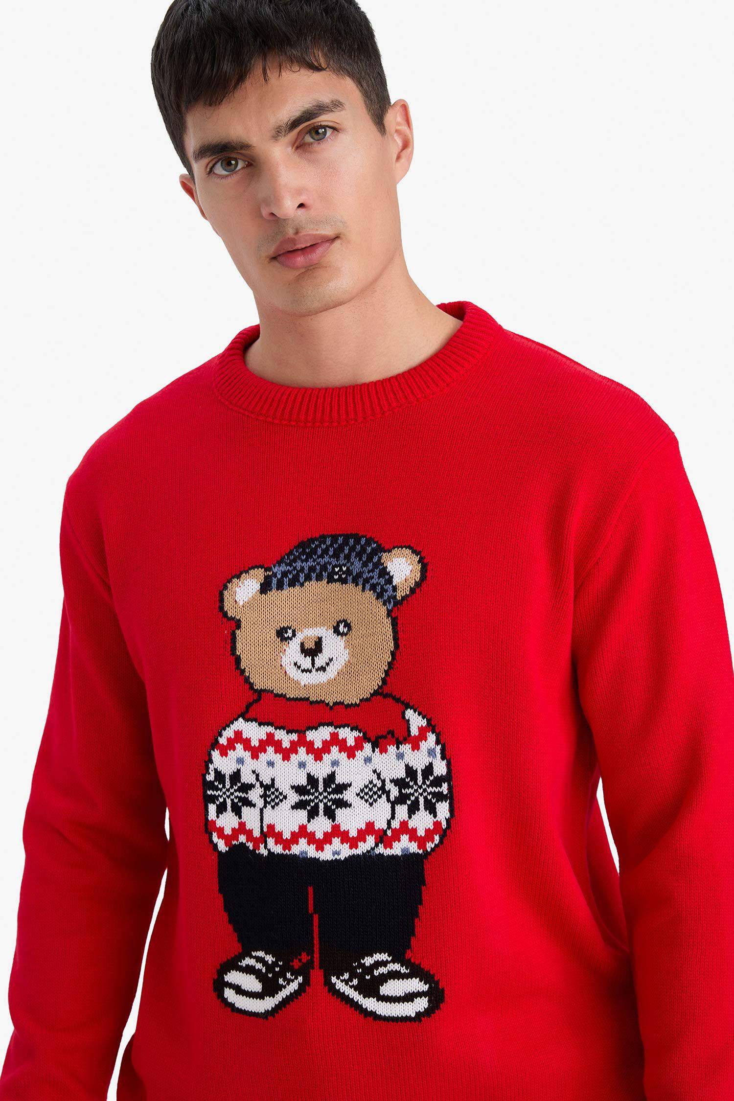 Yılbaşı Temalı Standart Fit Triko Kazak