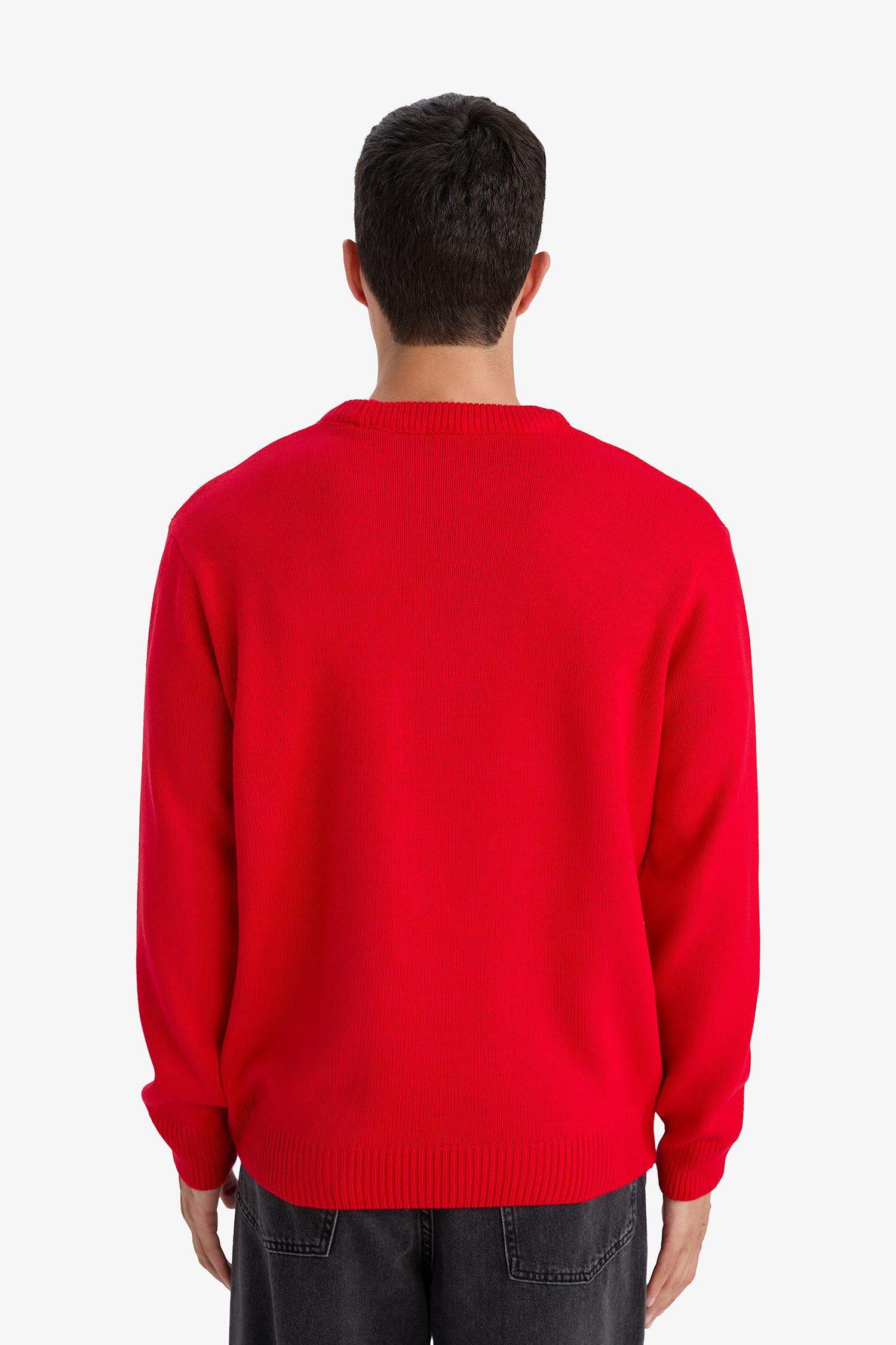 Yılbaşı Temalı Standart Fit Triko Kazak