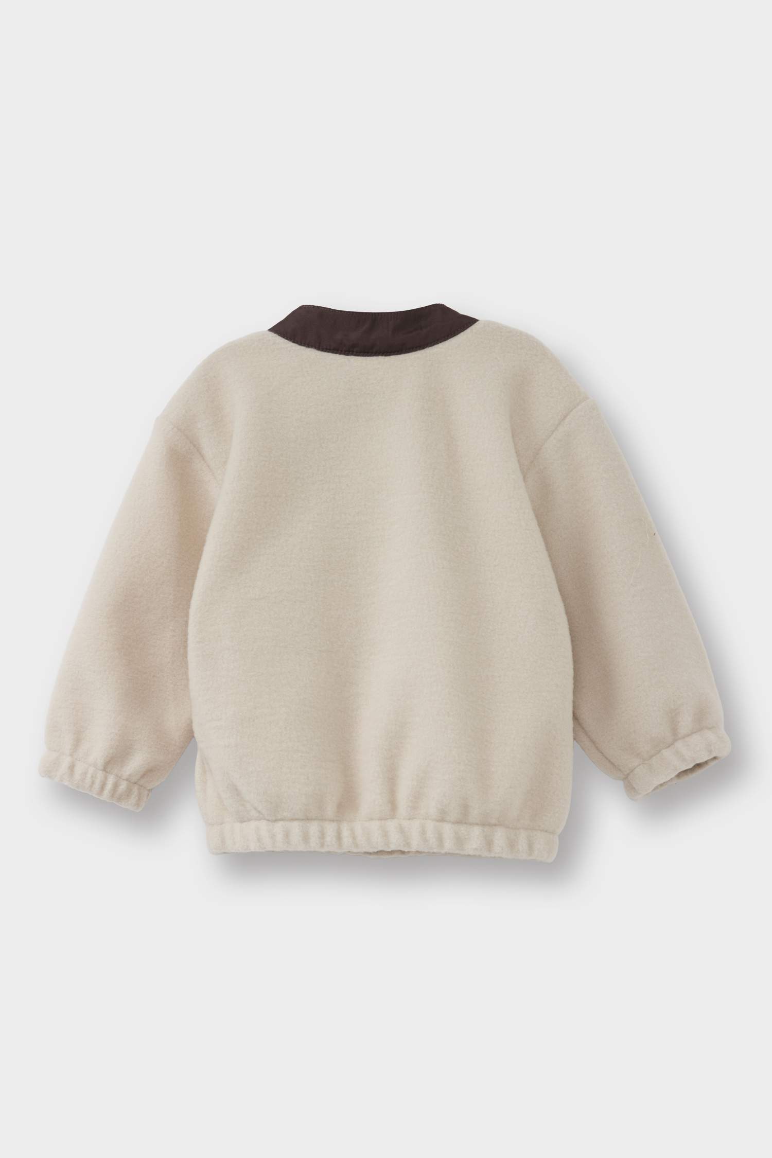 سويت شيرت بيبي ولادي قطيفة بطبعة شعار قصة عادية