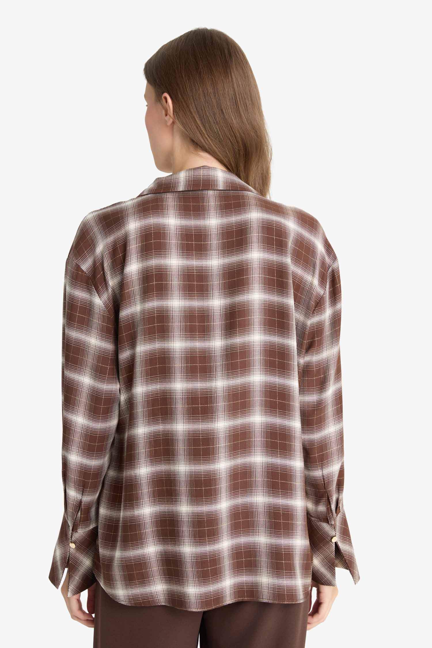 Regular Fit Glittery Plaid Shirt