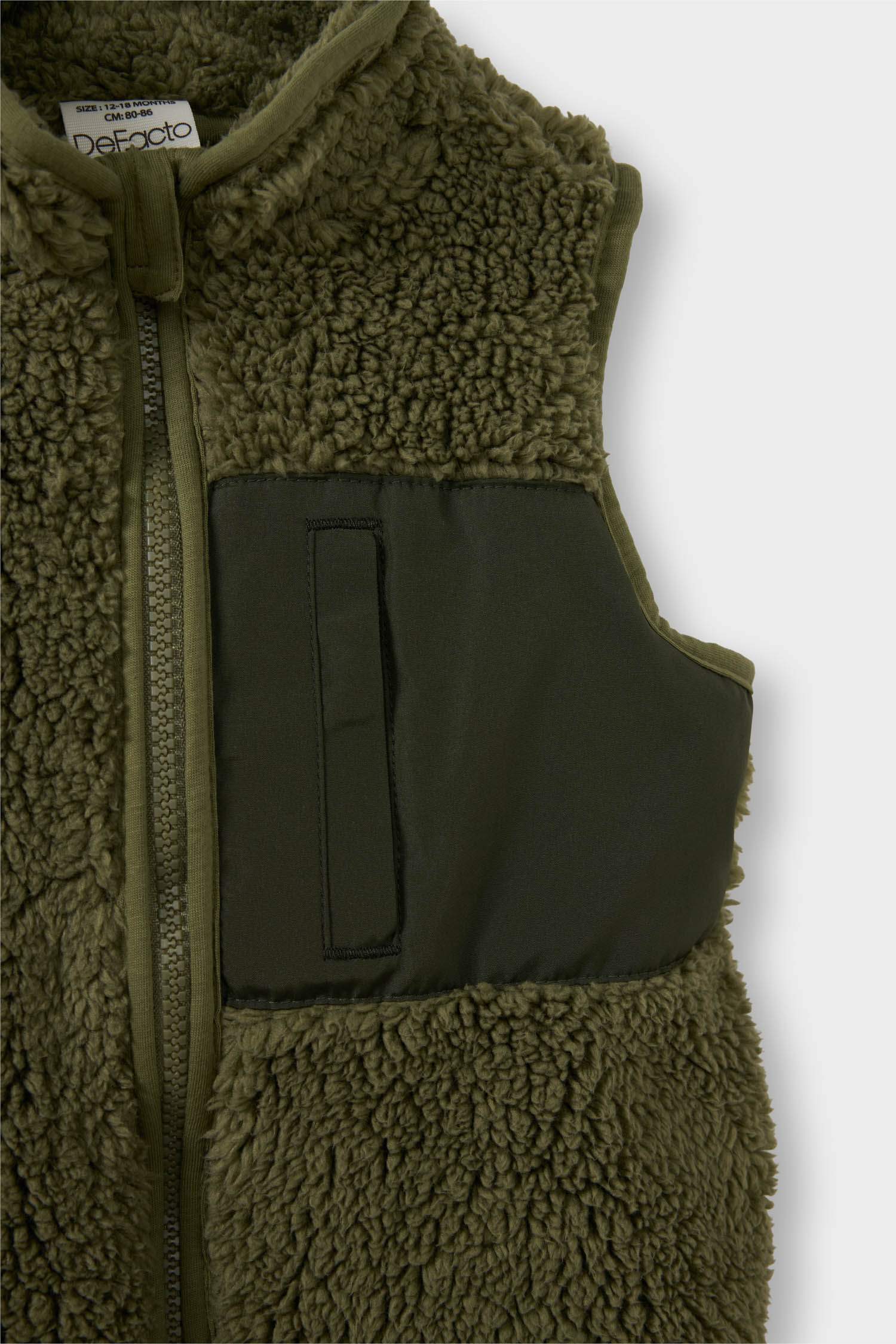 Erkek Bebek Fermuarlı Pelüş Yelek