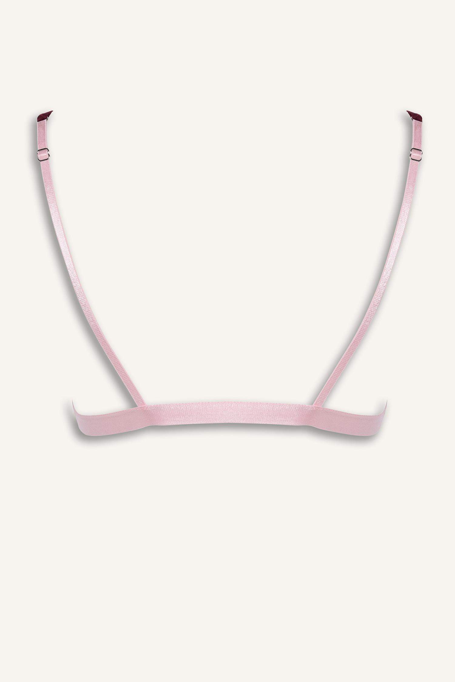 Dantel Detaylı Saten Kapsız Pedsiz Balensiz Bralet