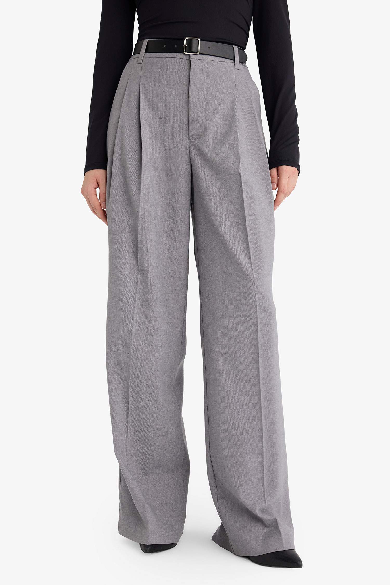 Укороченные брюки (кюлоты) Wide Leg с высокой талией