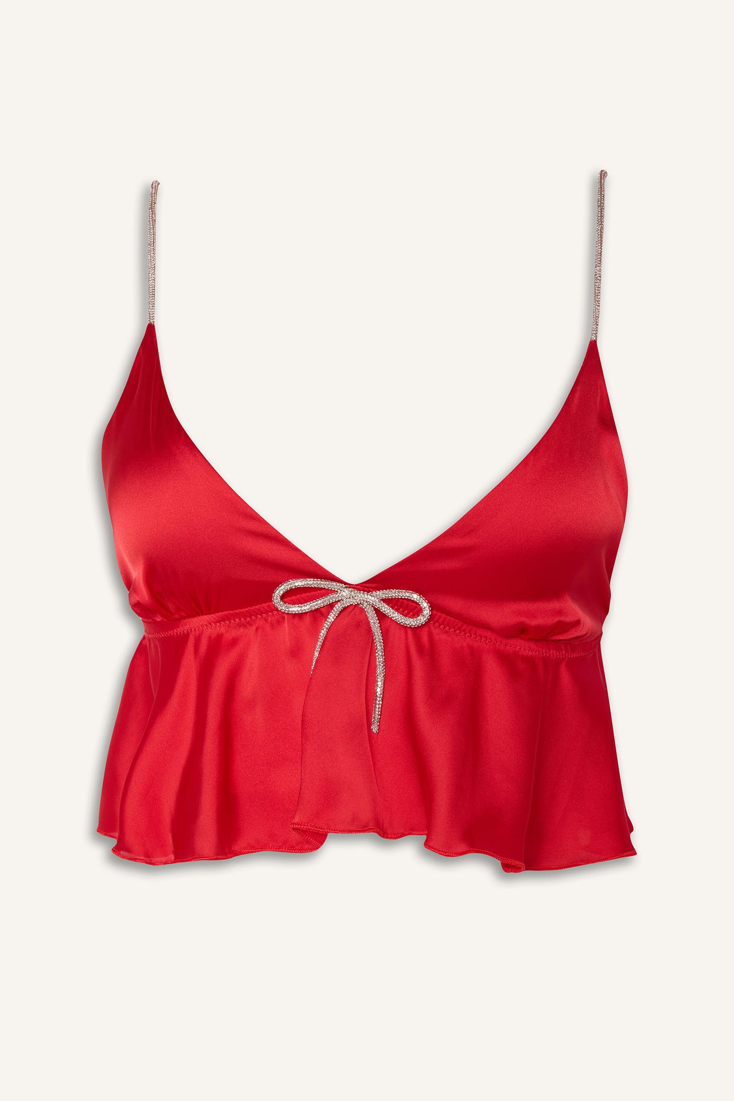 DeFacto Regular Fit Saten Pijama Üst görsel 5