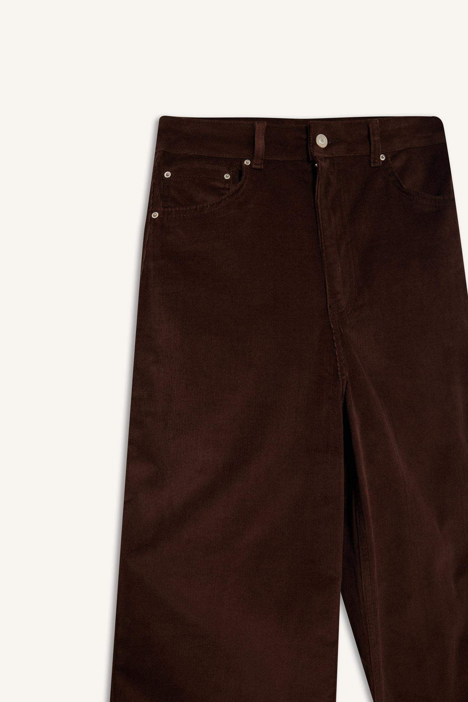 بنطرون مخمل بساق وايد ليج بسحاب