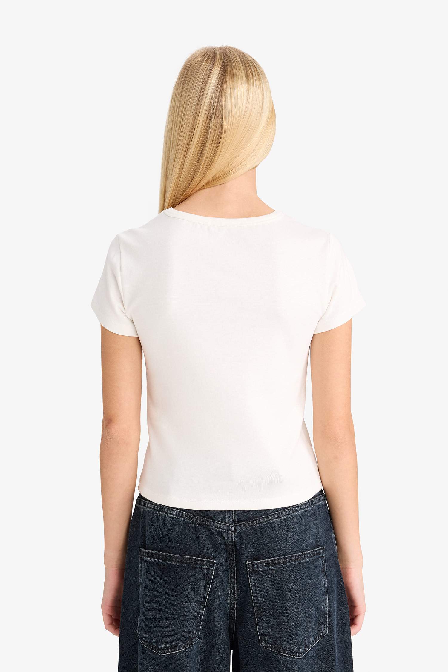 Coool Fitted Baskılı Ribana Kısa Kollu Tişört