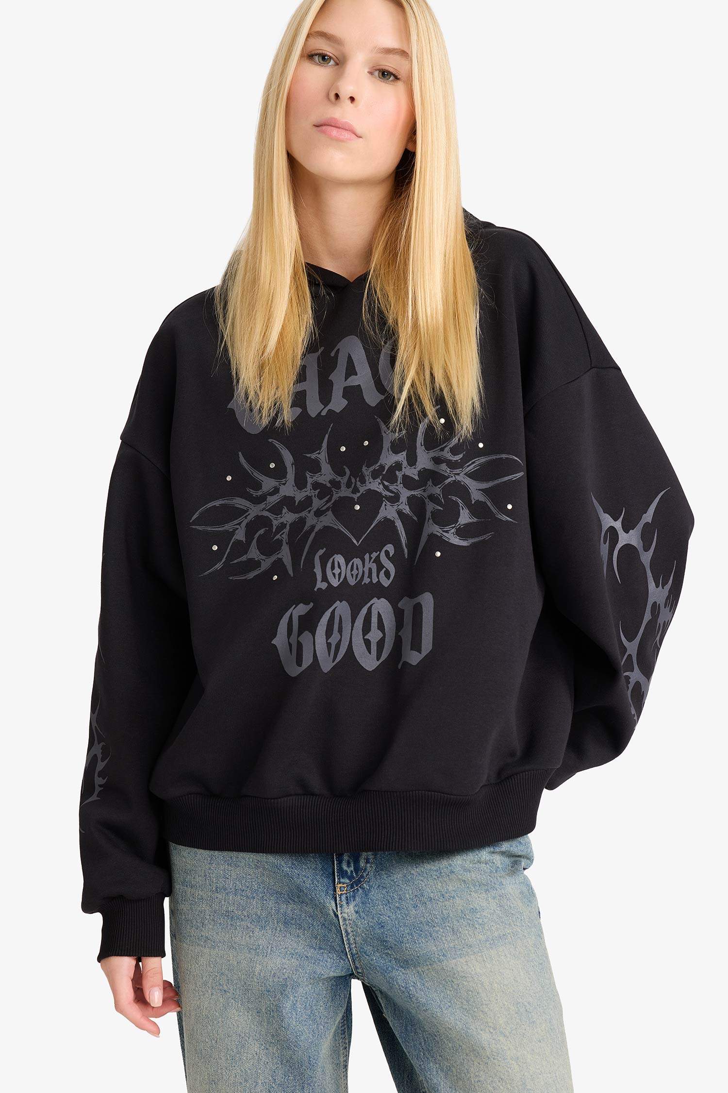 Oversize Fit Printed Sweatshirt