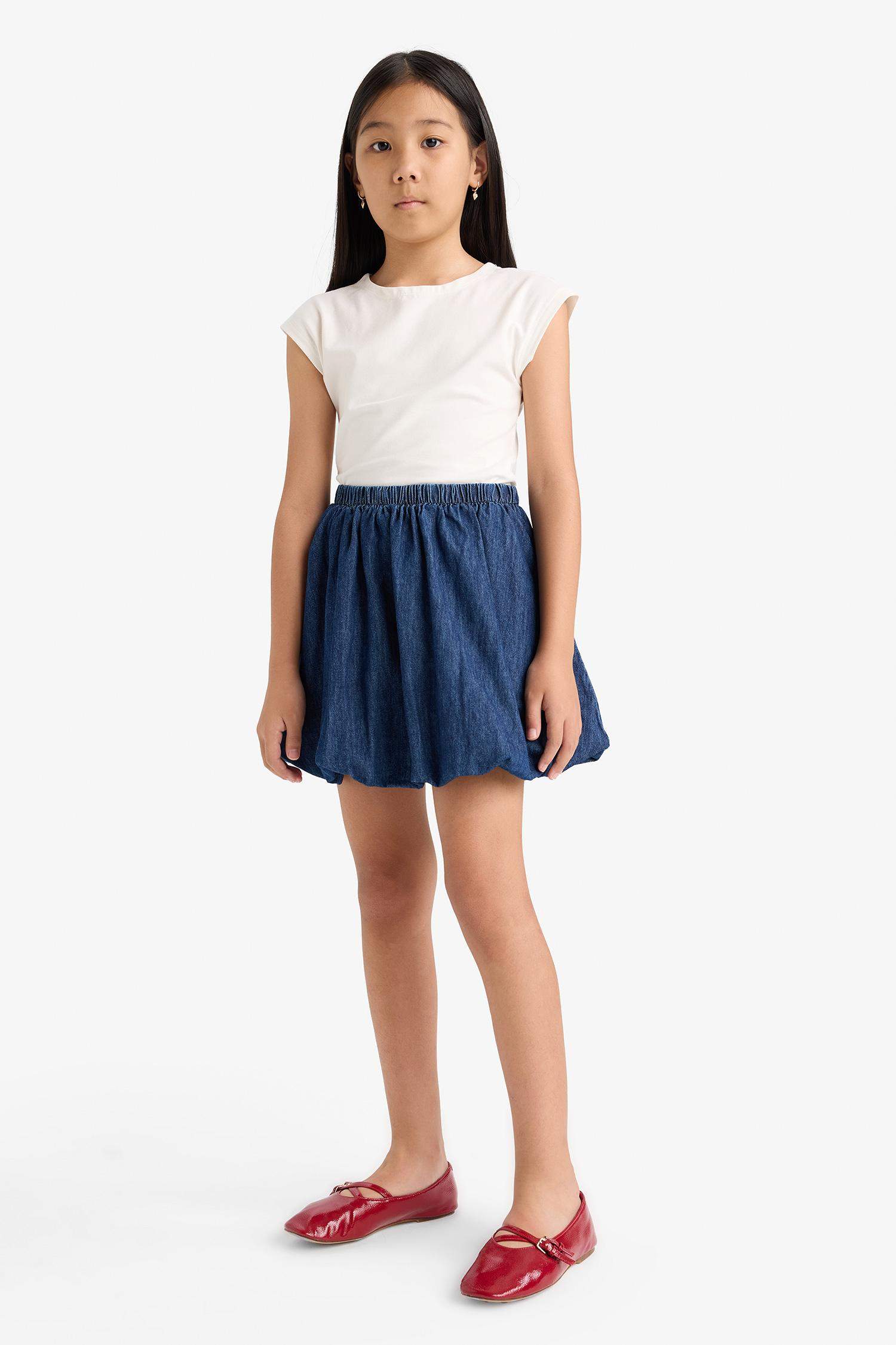 Girl Denim Balloon Fit Skirt