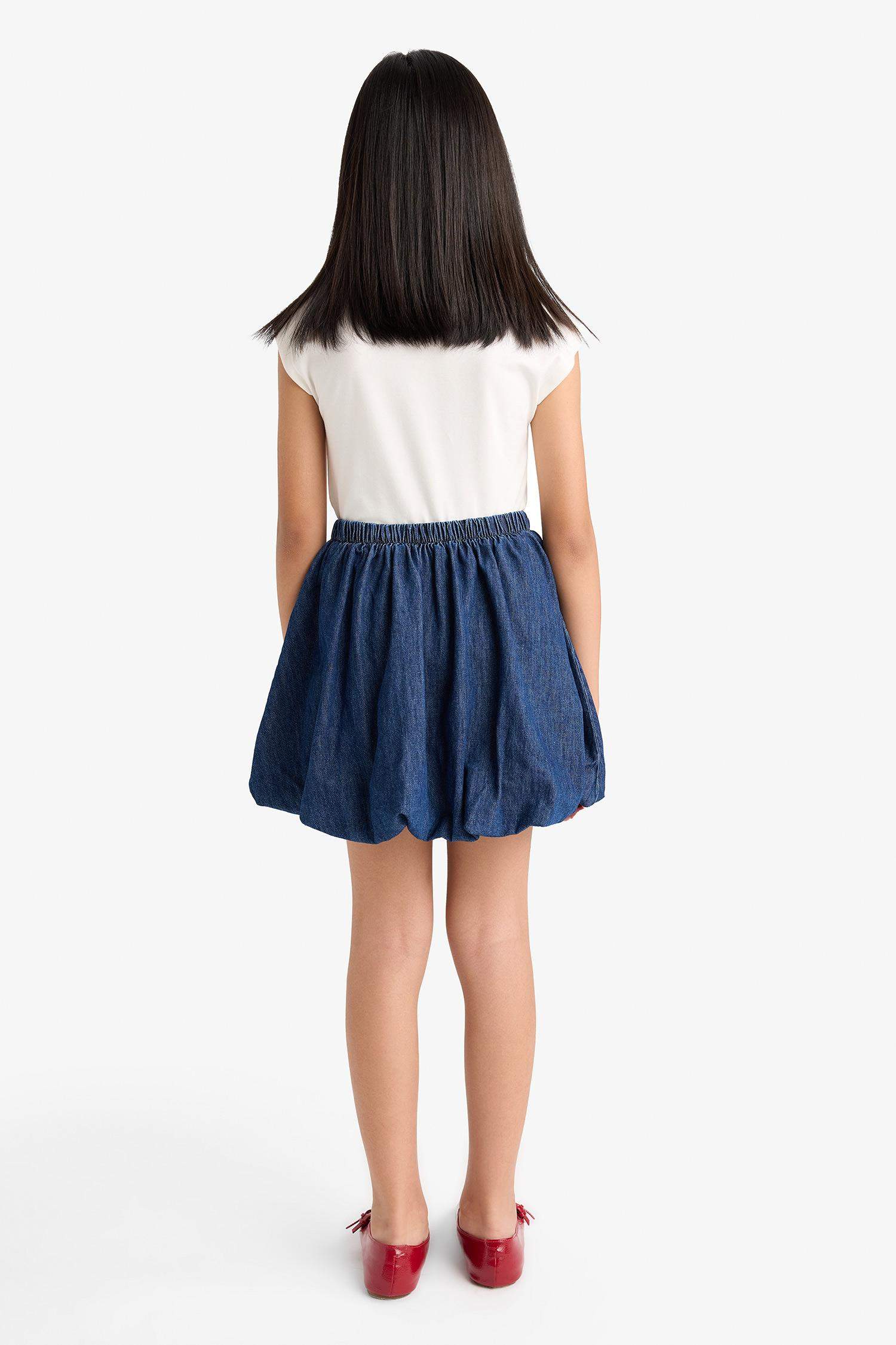 Girl Denim Balloon Fit Skirt
