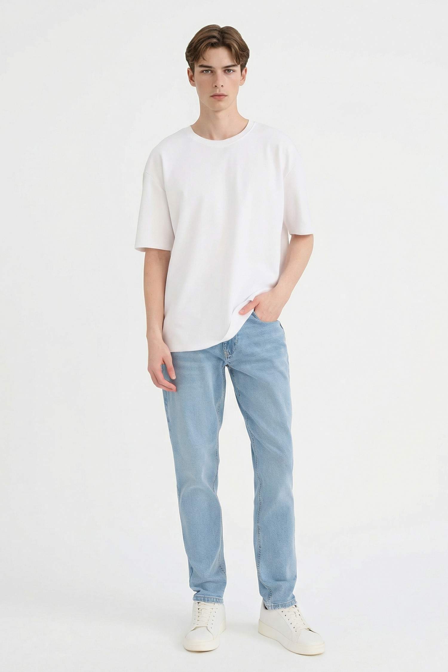 Slim Tapered Fit түзу балақты джинс шалбар