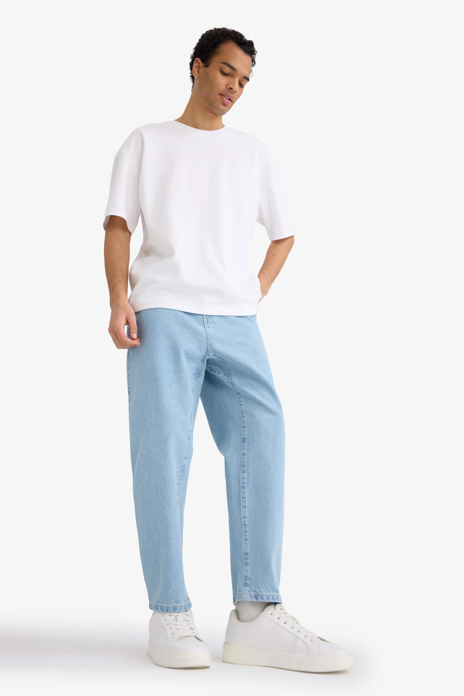 سروال جينز وايد ليج