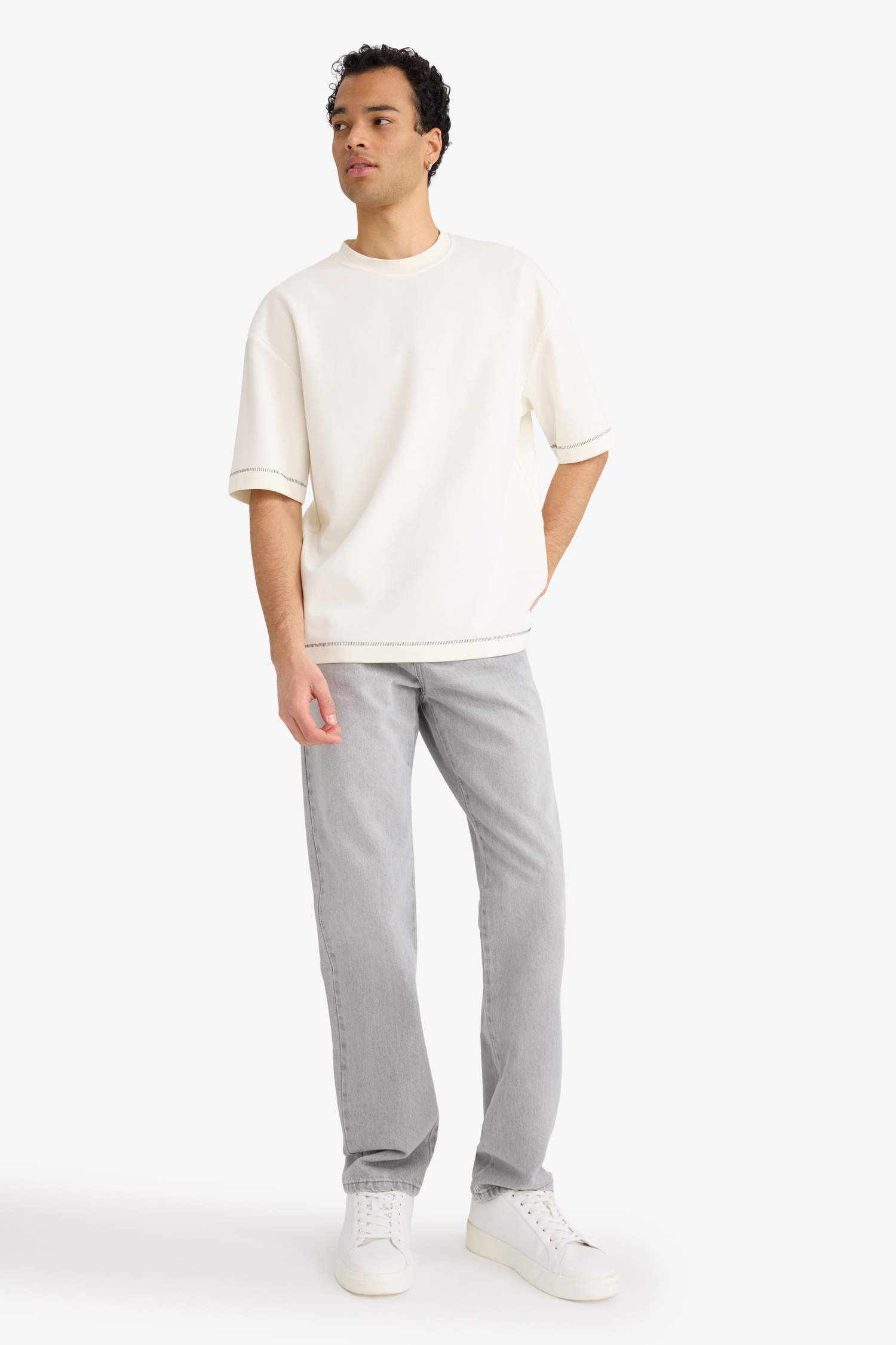 Straight Fit Regular Hem Trousers