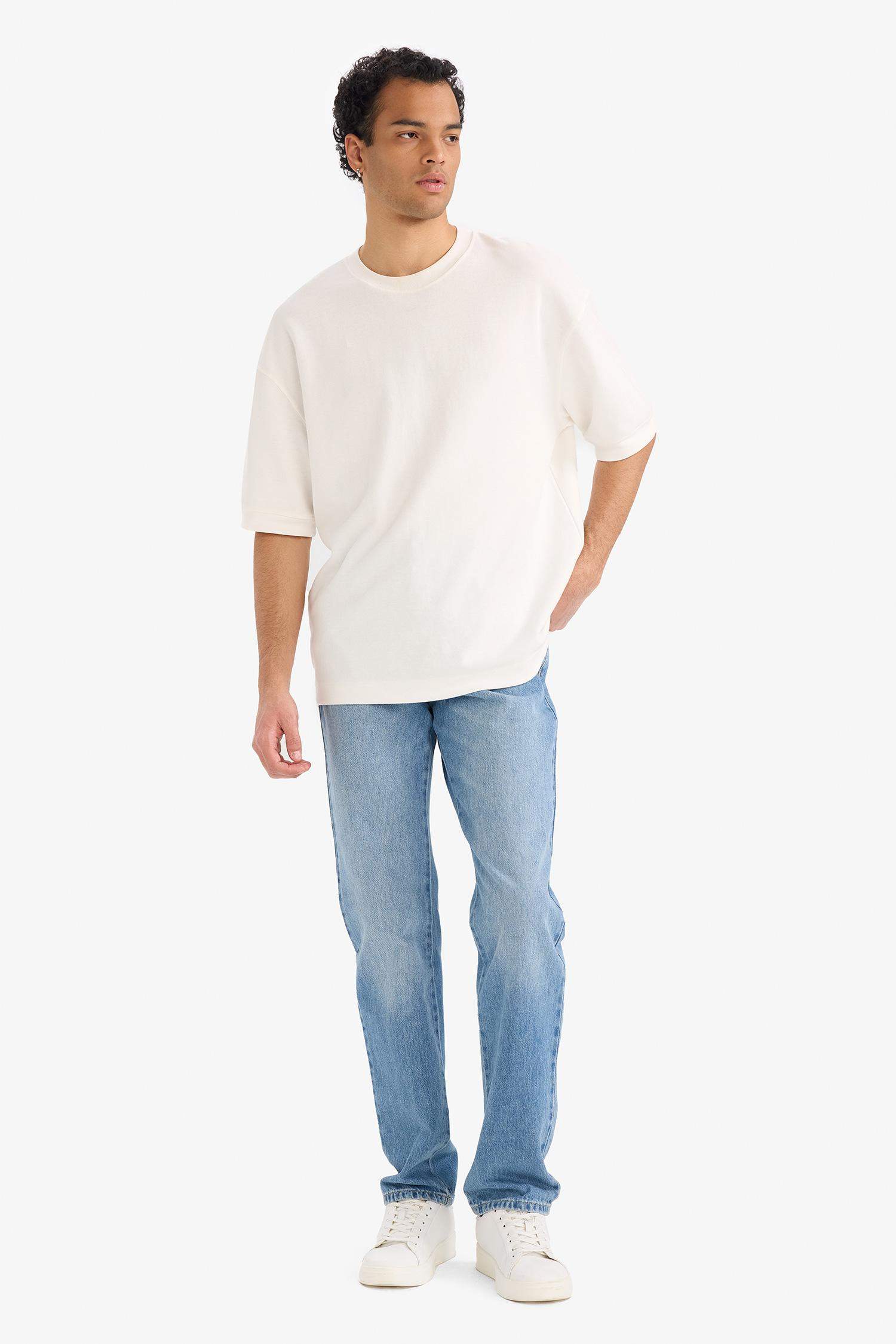 Straight Fit Regular Hem Trousers