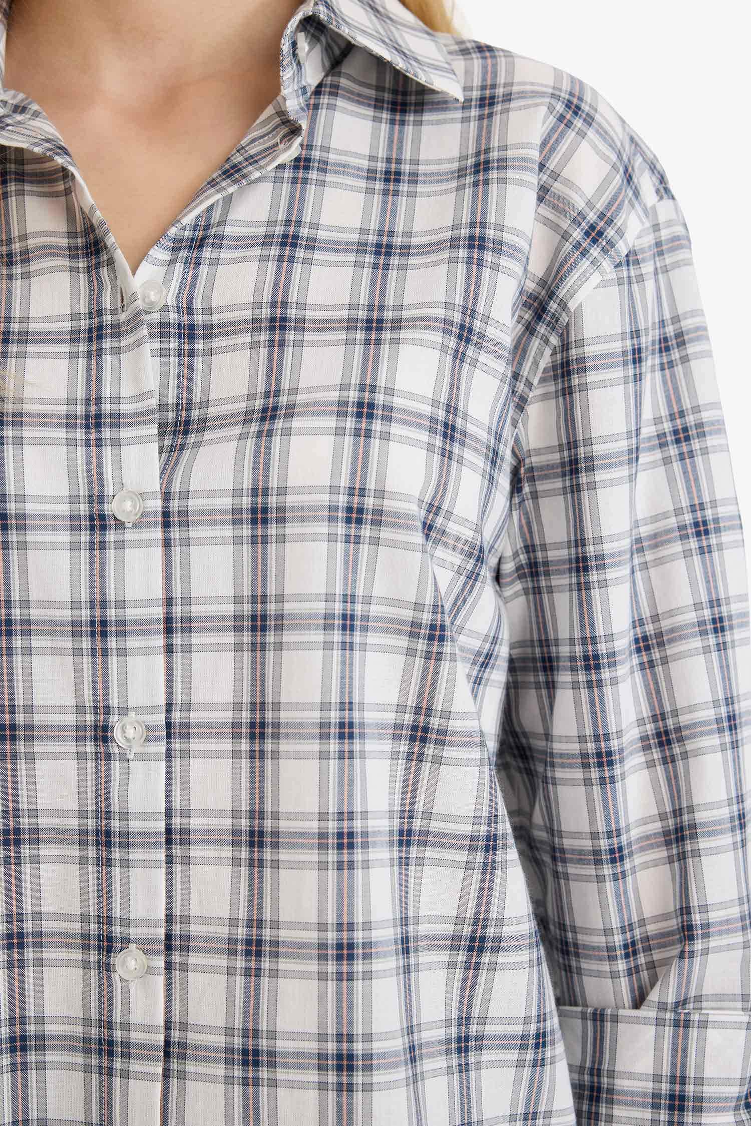 Oversize кең пішімді қайырма жағалы фактуралы ұзын жеңді жейде