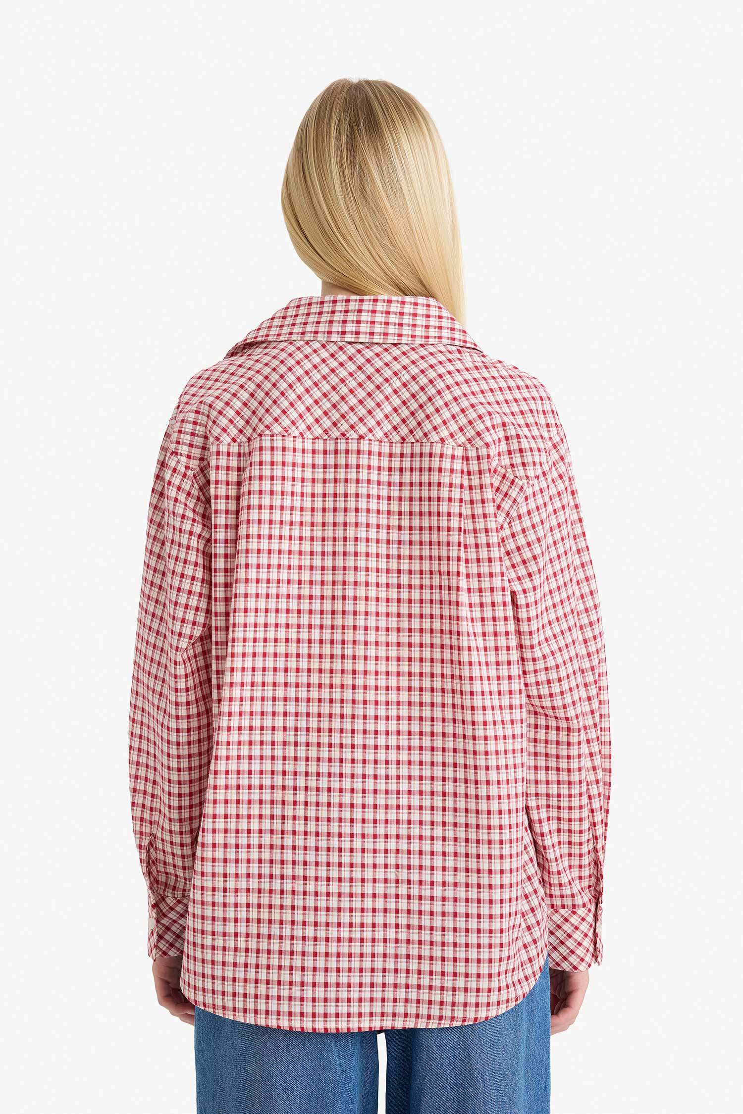 Oversize кең пішімді қайырма жағалы фактуралы ұзын жеңді жейде