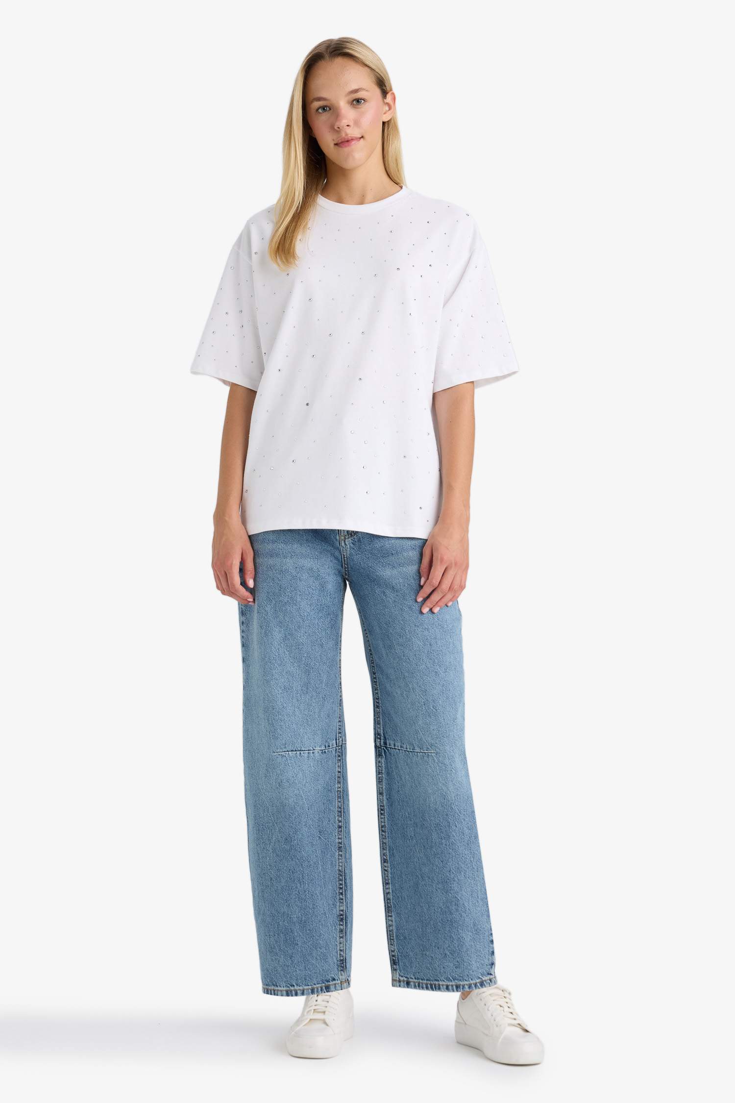 تيشيرت نص ردن اوفر سايز قصة واسعة