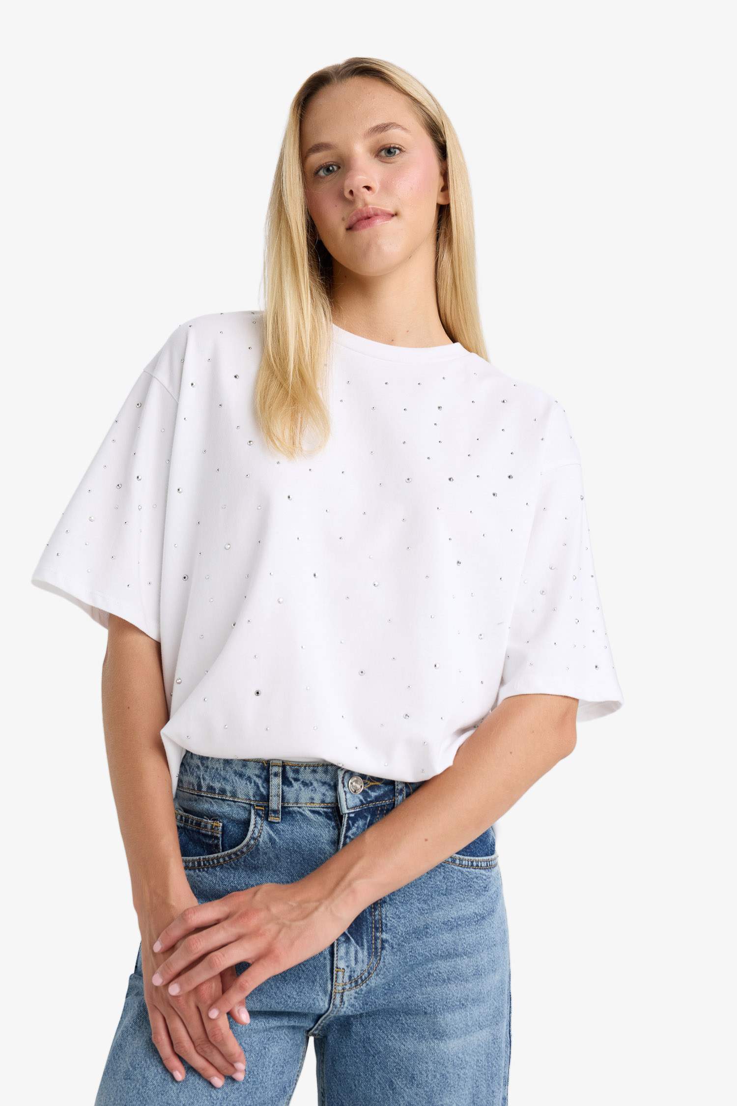 تيشيرت نص ردن اوفر سايز قصة واسعة