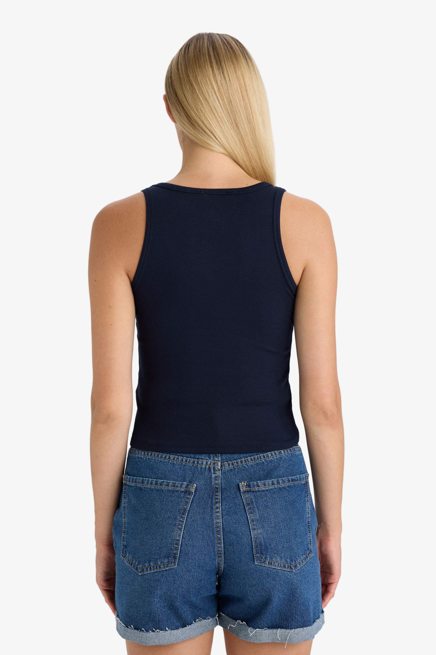 Fitted V Yaka Fitilli Kaşkorse Atlet