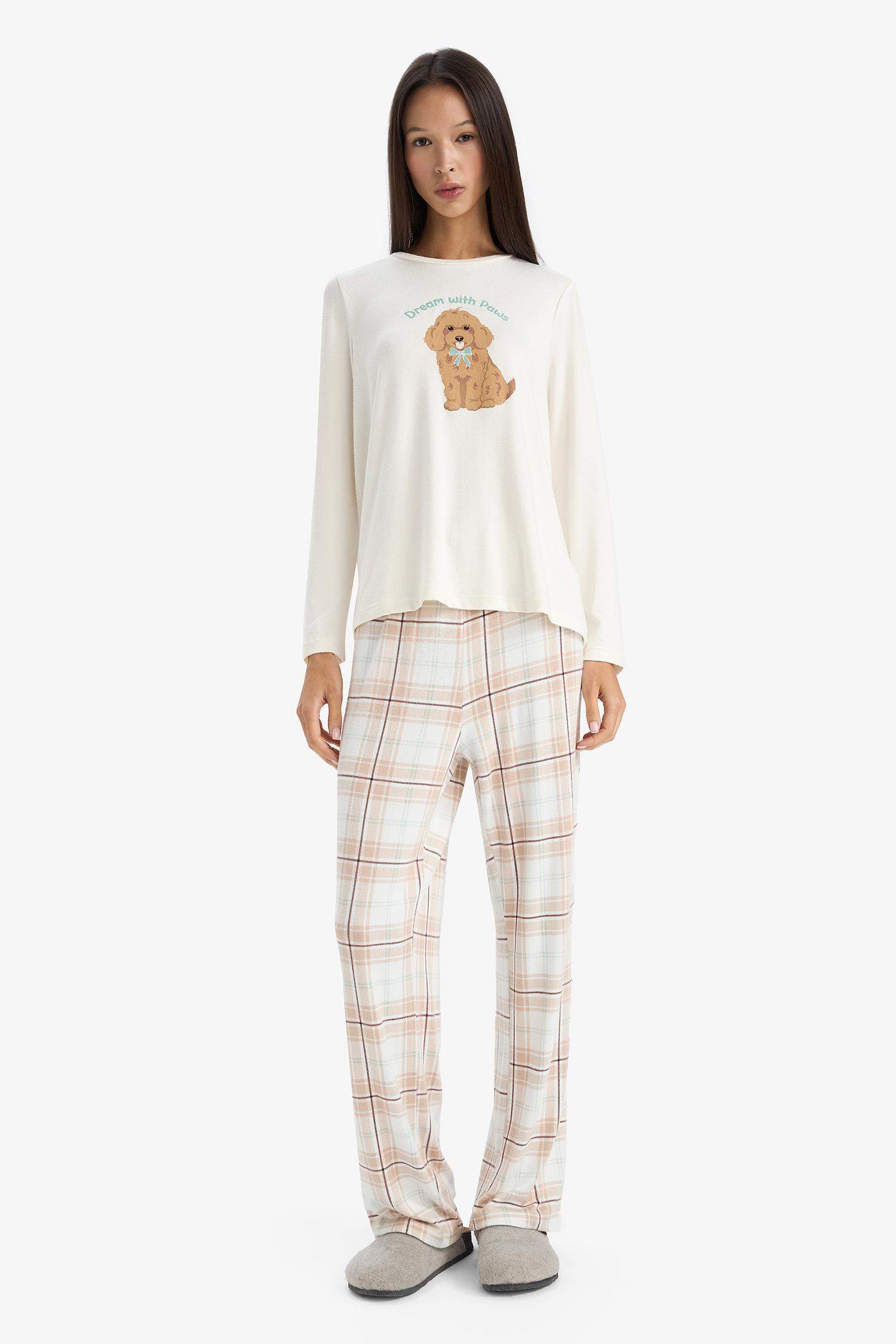 Regular Fit Printed Top Bottom 2 Piece Pajama Set