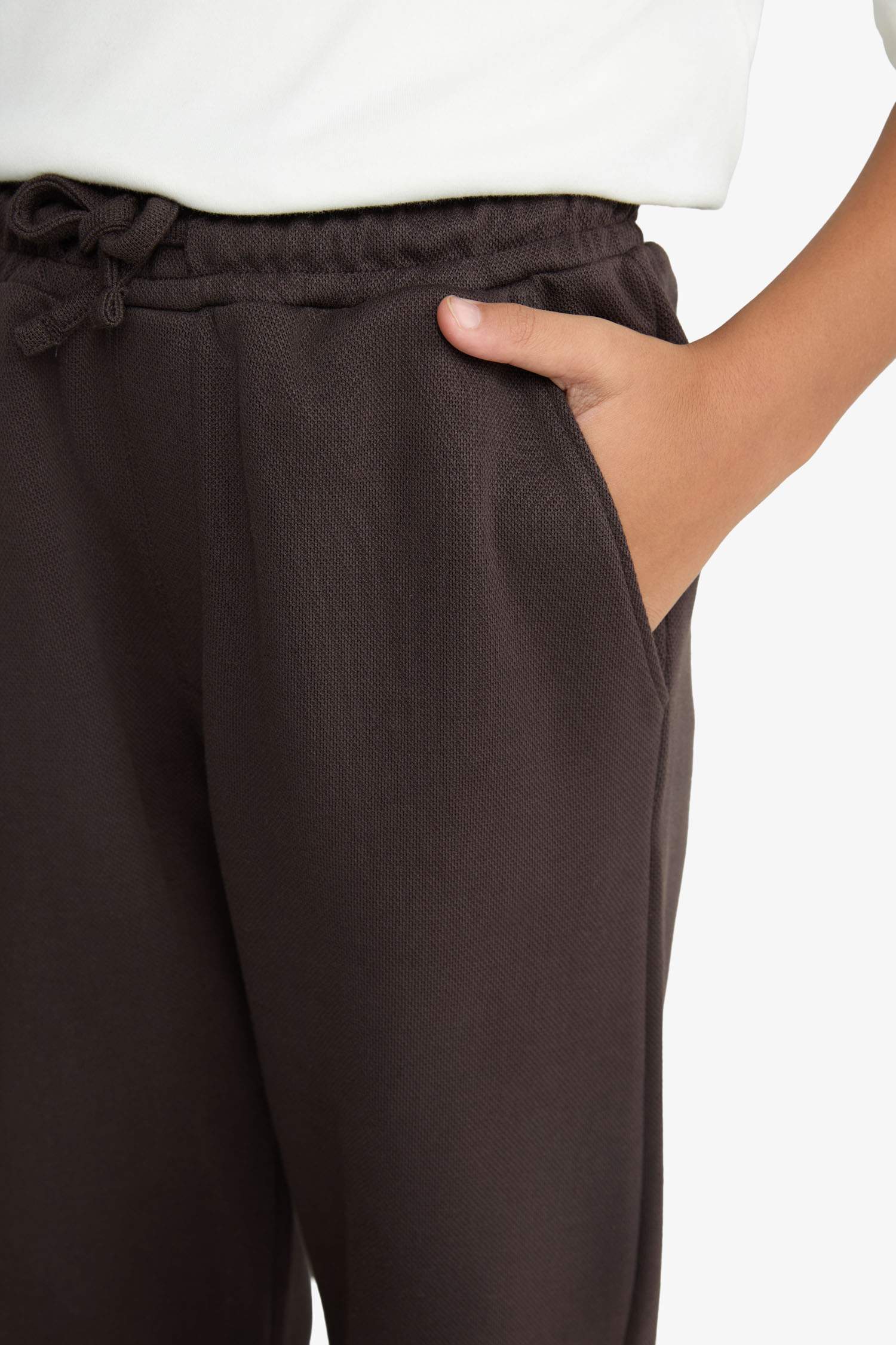 Erkek Çocuk Beli Lastikli Düz Paça Pike Eşofman Altı