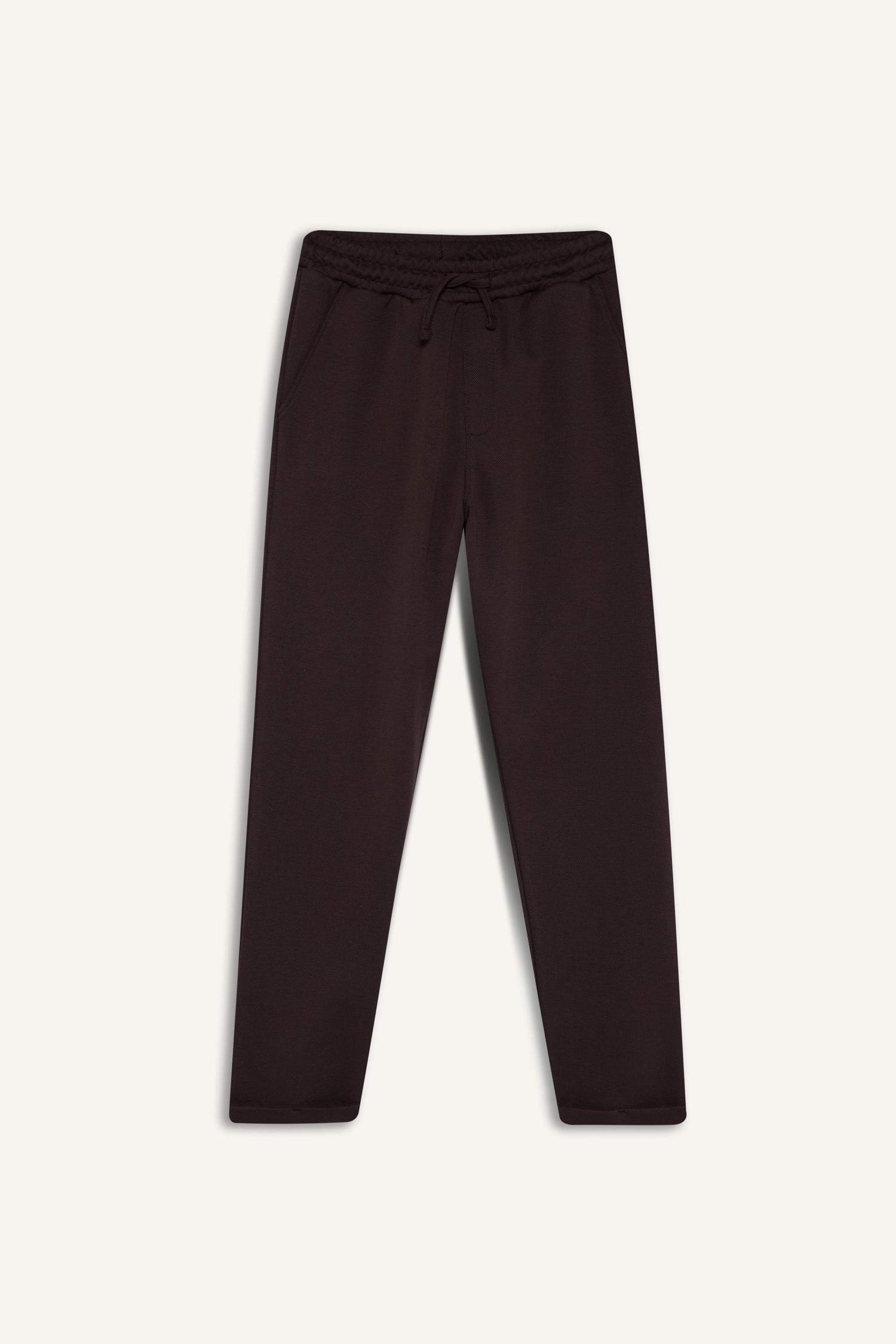 Erkek Çocuk Beli Lastikli Düz Paça Pike Eşofman Altı