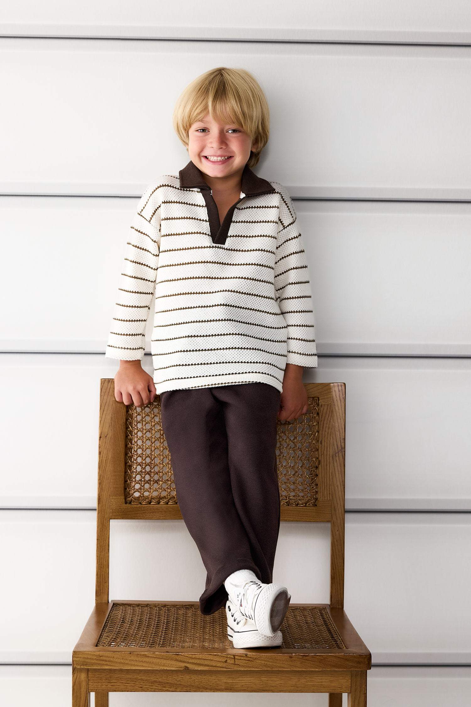 Baby Boy Regular Fit Elastic Waist Pique Trousers