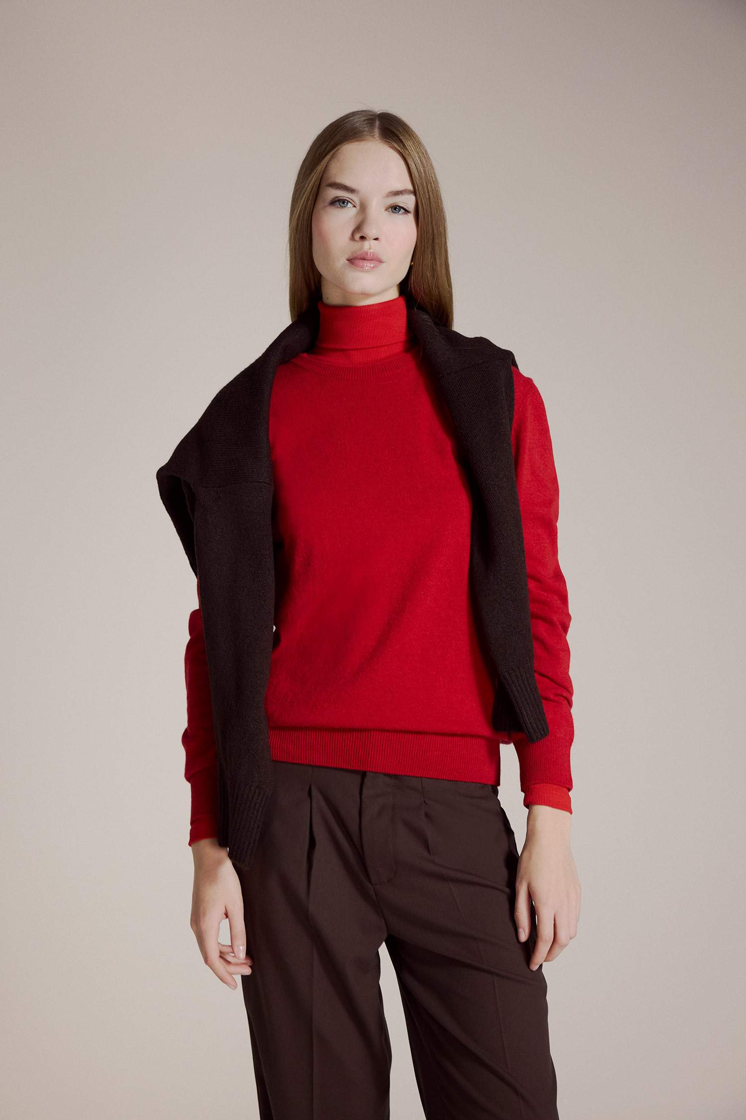 Yün Karışımlı Bisiklet Yaka Triko Kazak