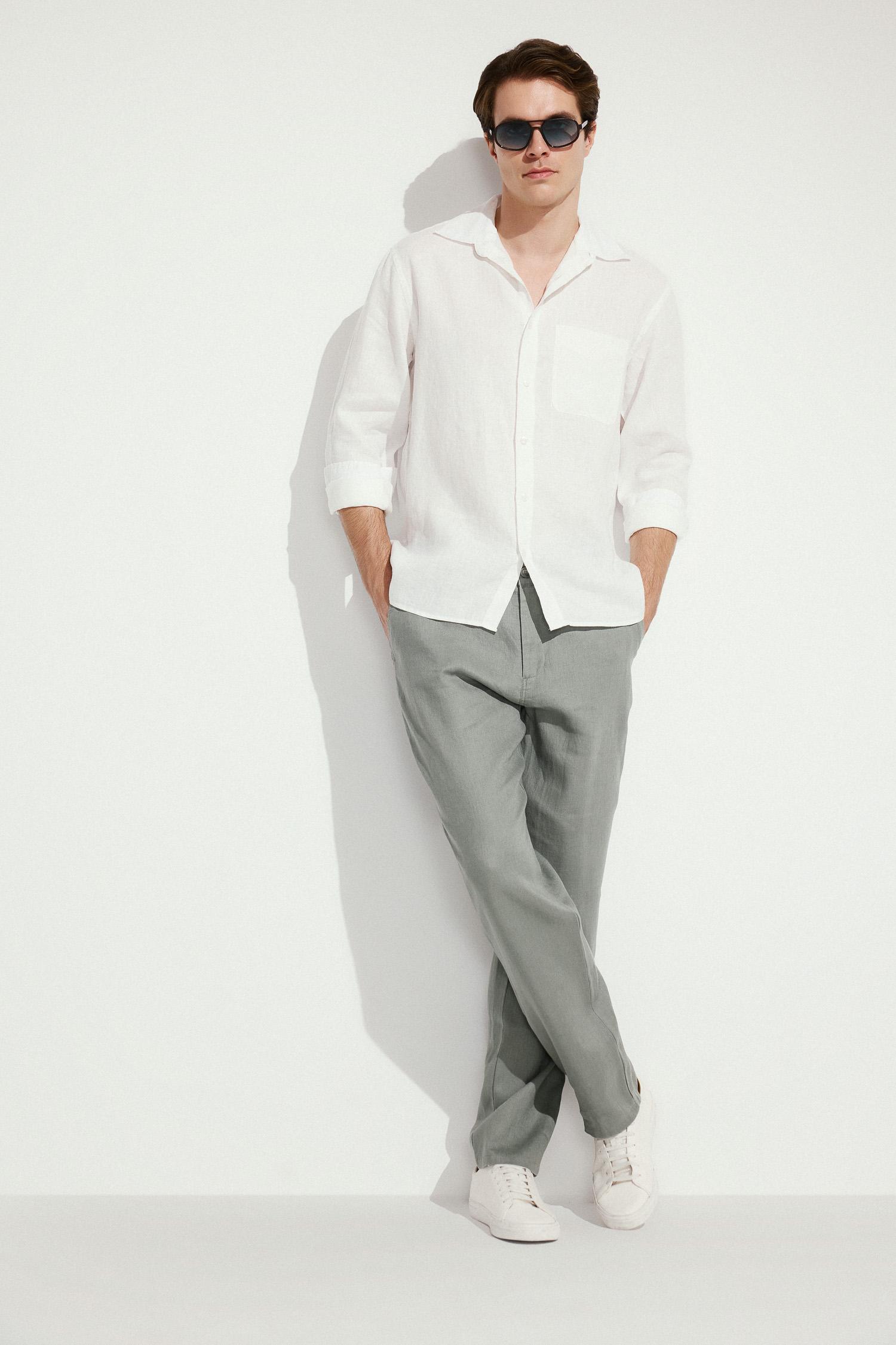 DeFacto Relaxed Fit Keten Pantolon