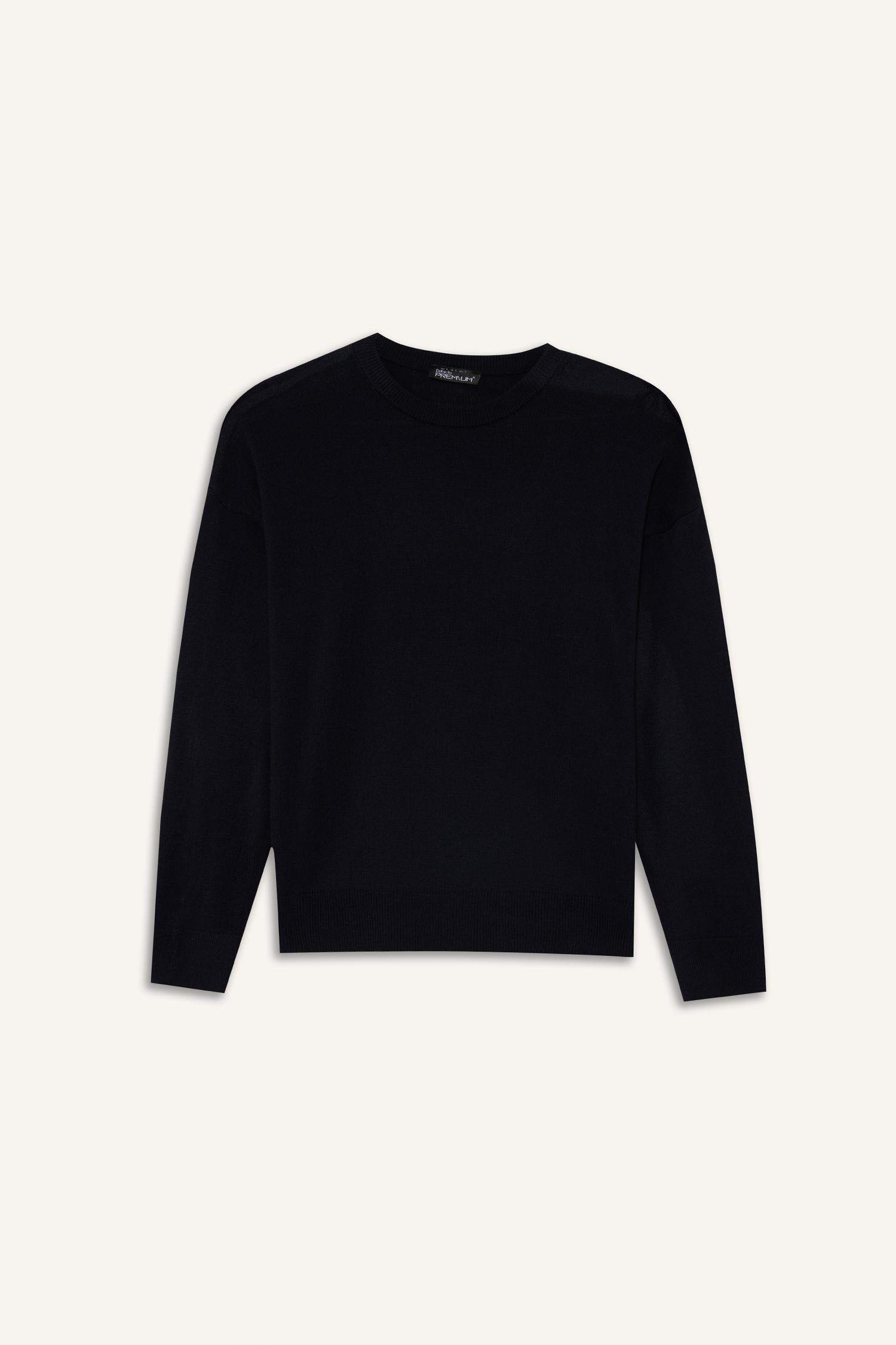 қалыпты пішім дөңгелек жаға трикотаж Пулловер