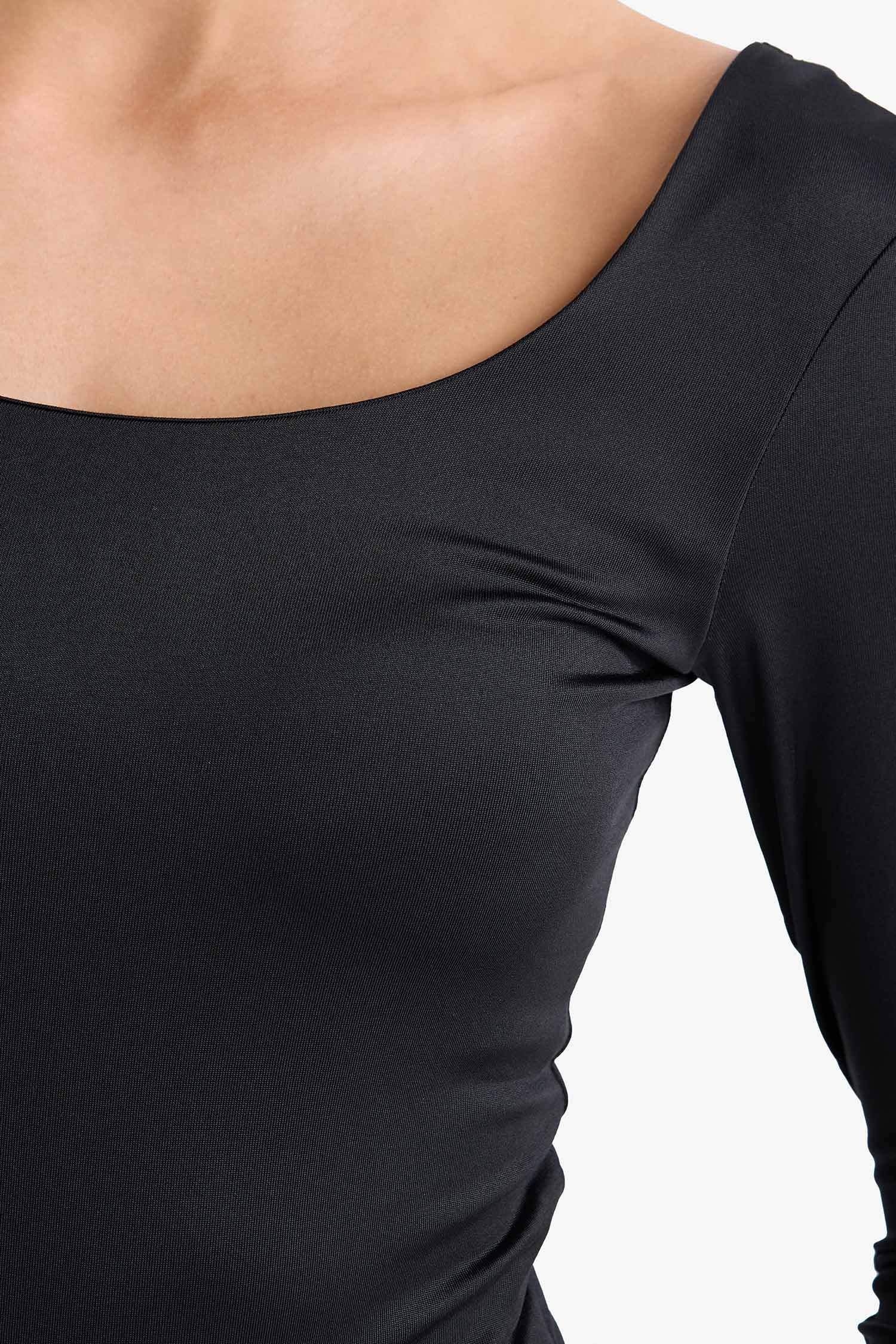 Body à manches longues et col carré