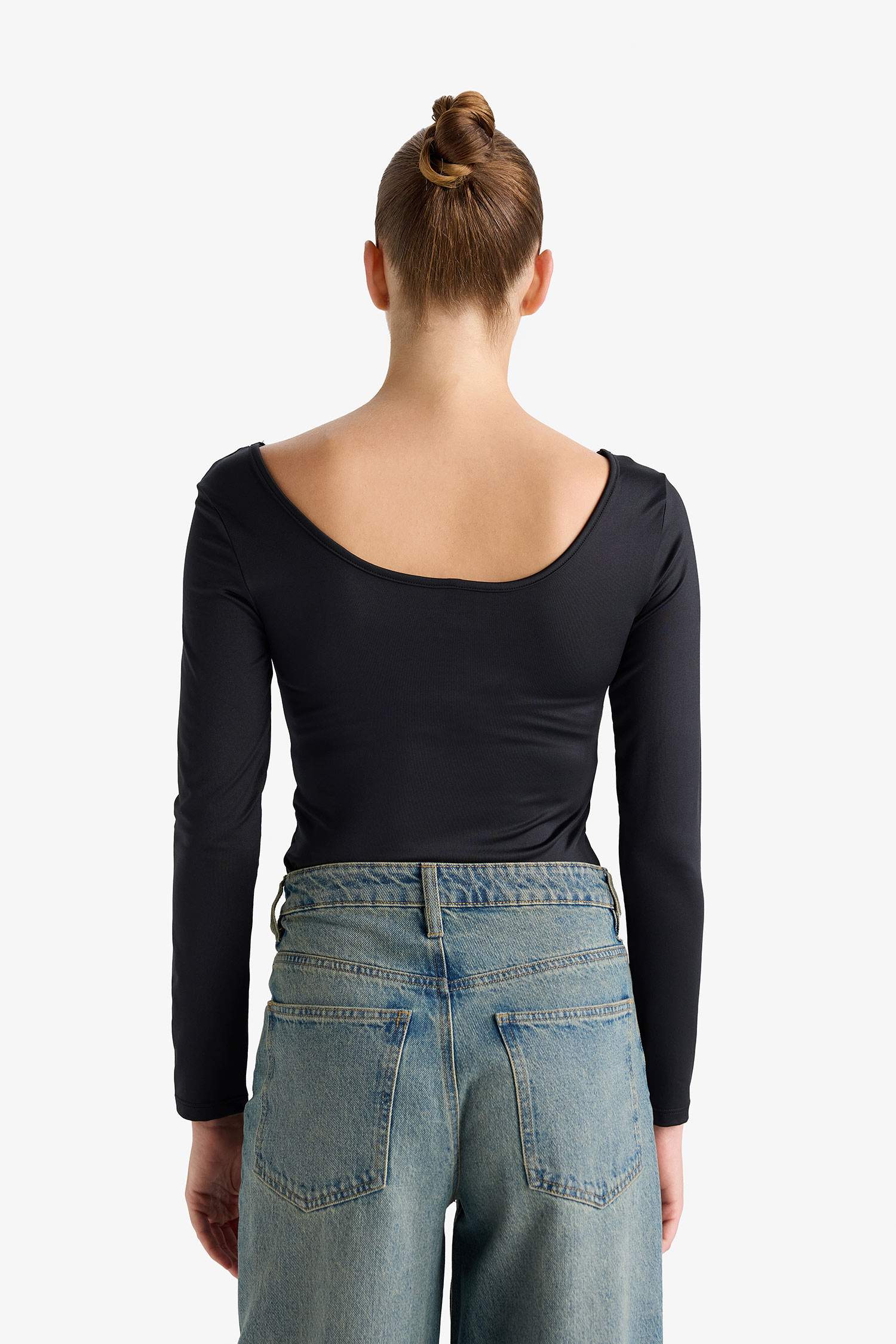 Body à manches longues et col carré