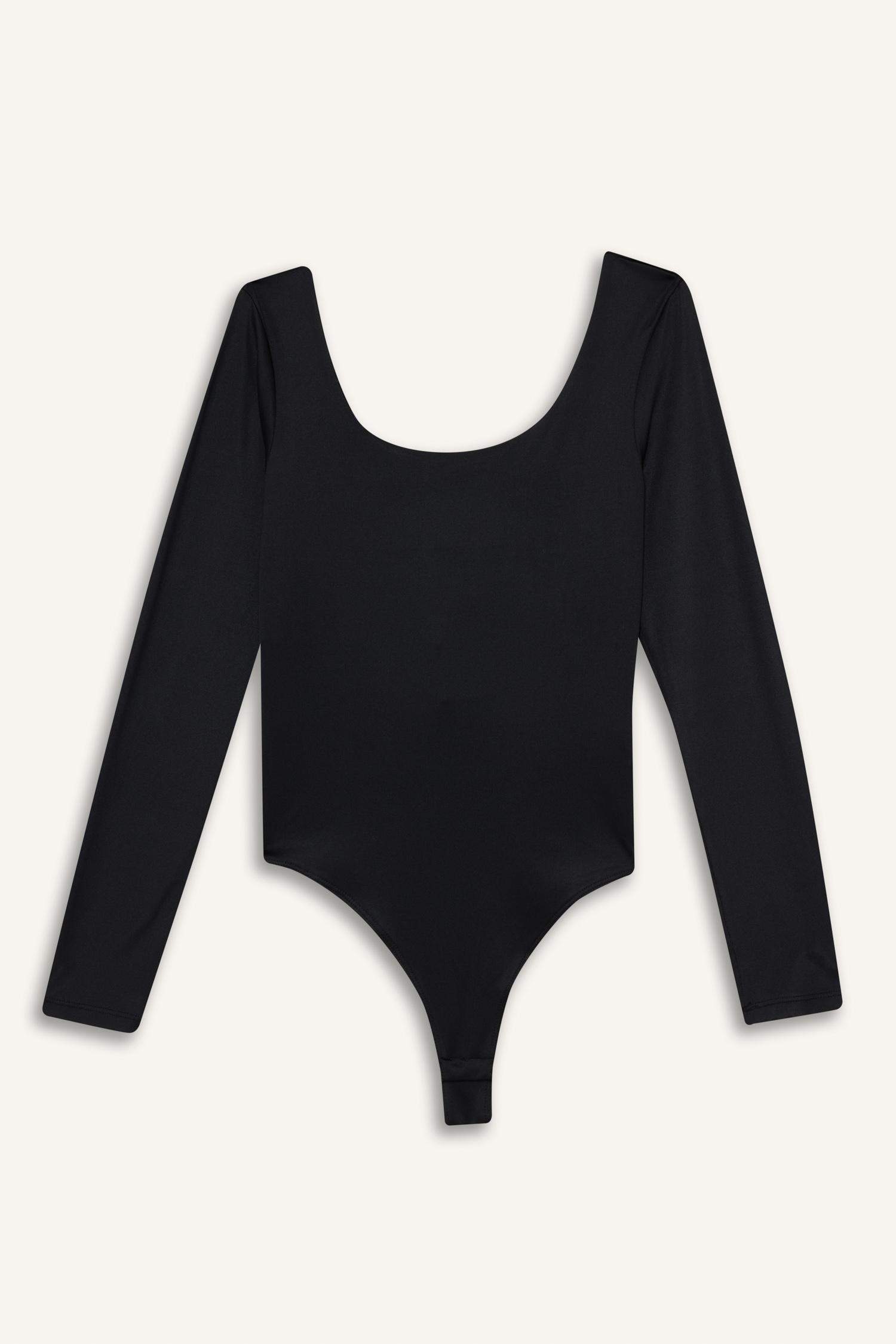Body à manches longues et col carré