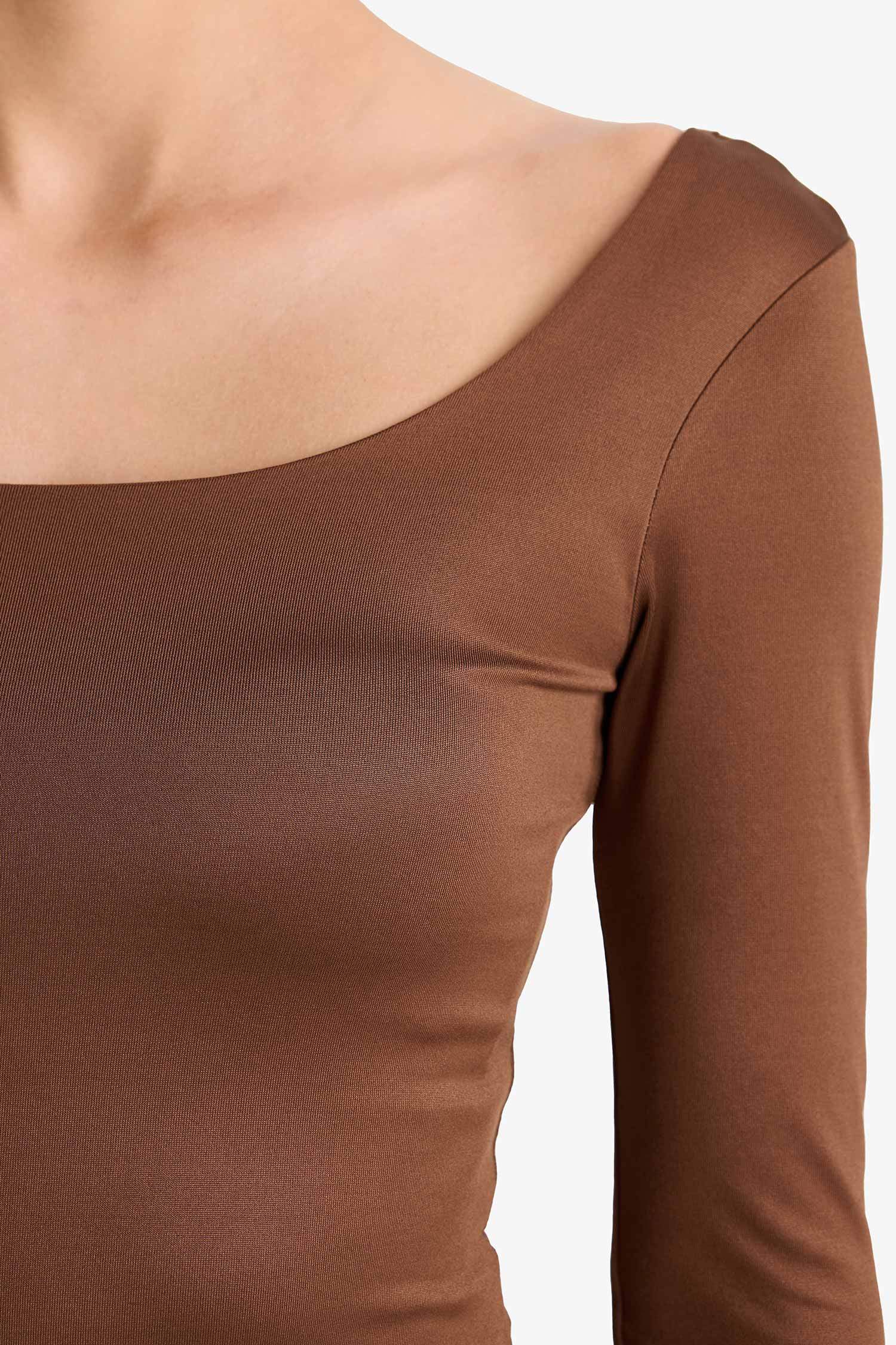 Body à manches longues et col carré