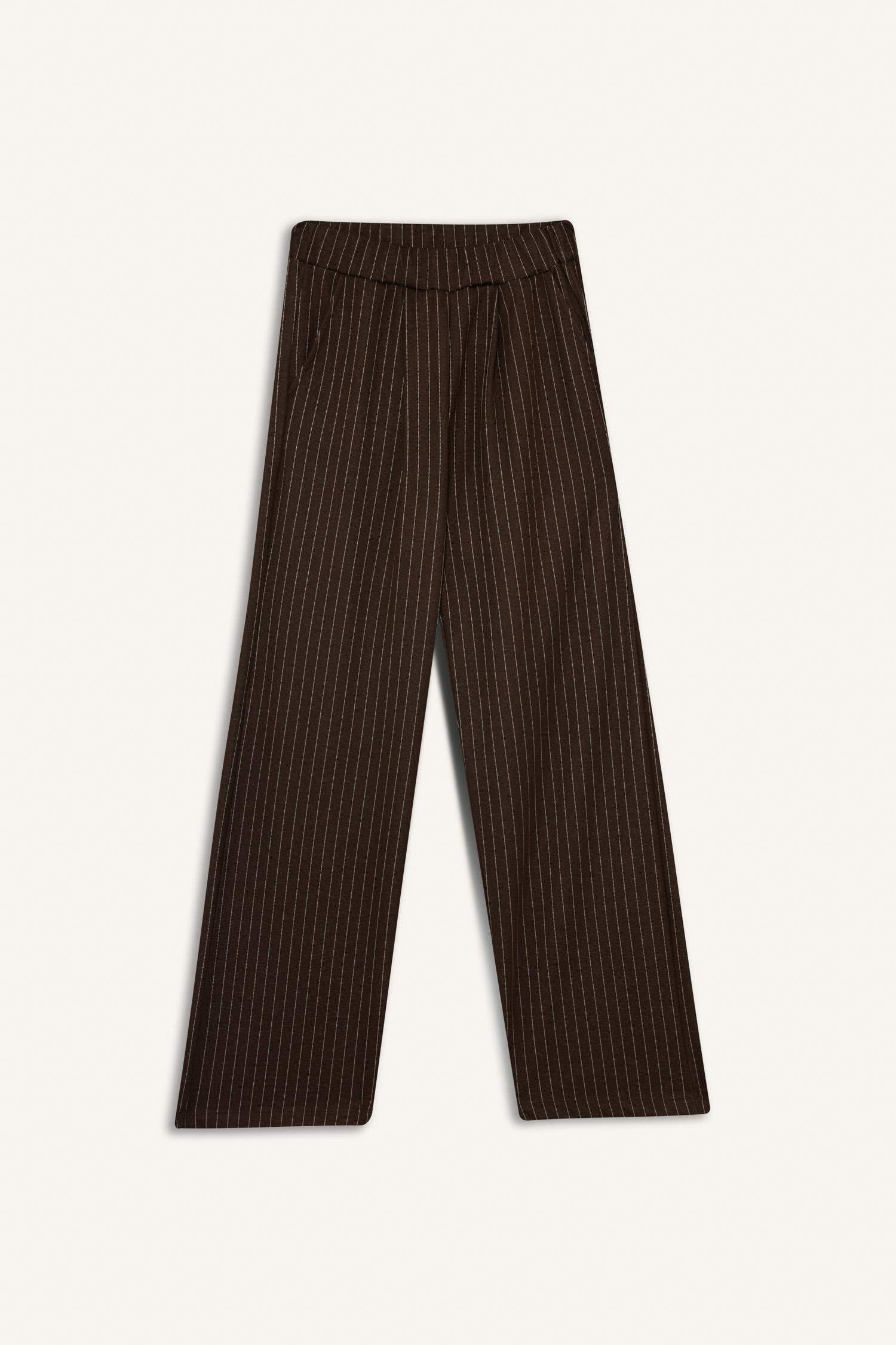 Wide Leg Çizgili Geniş Bol Paça Pantolon