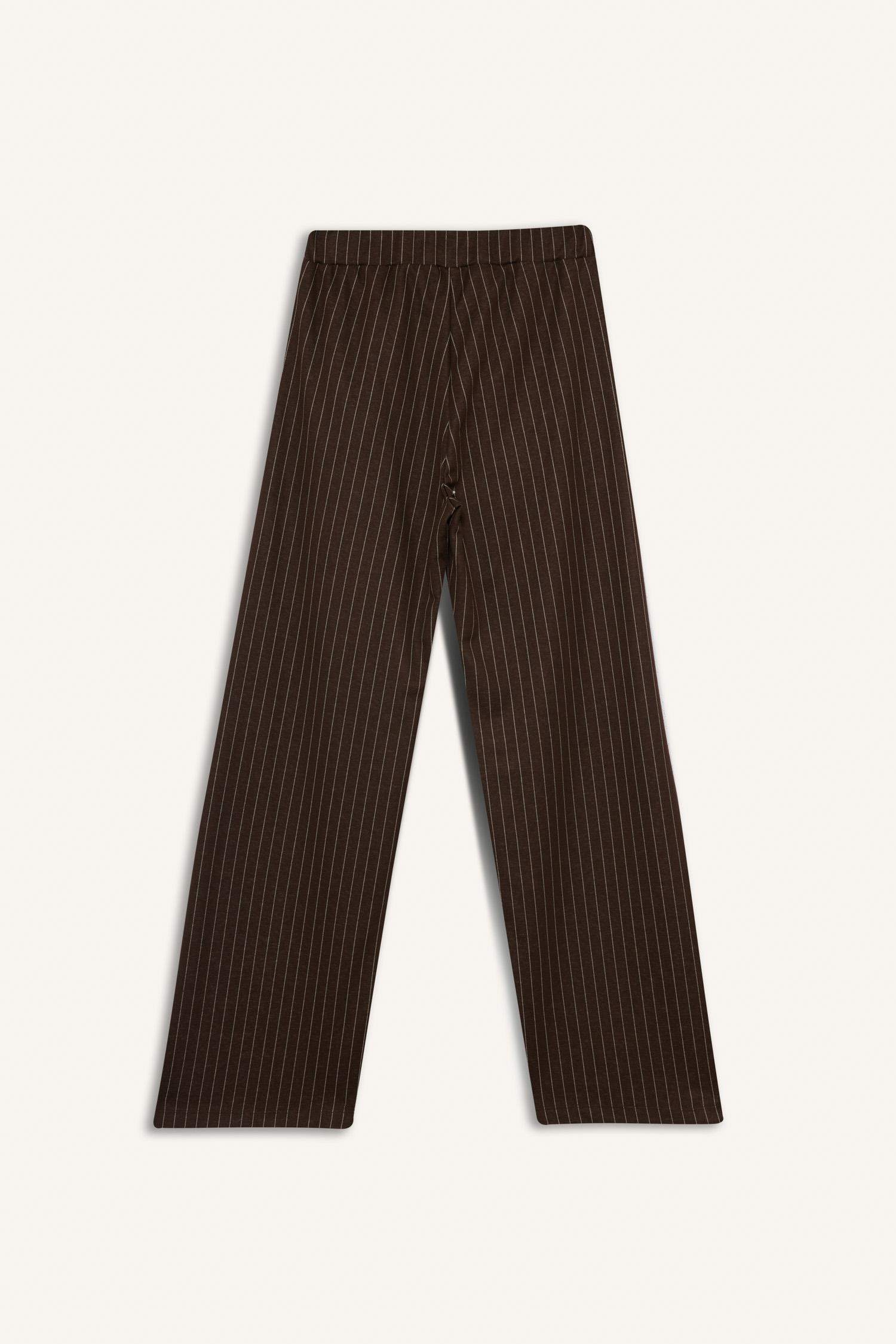 Wide Leg Çizgili Geniş Bol Paça Pantolon