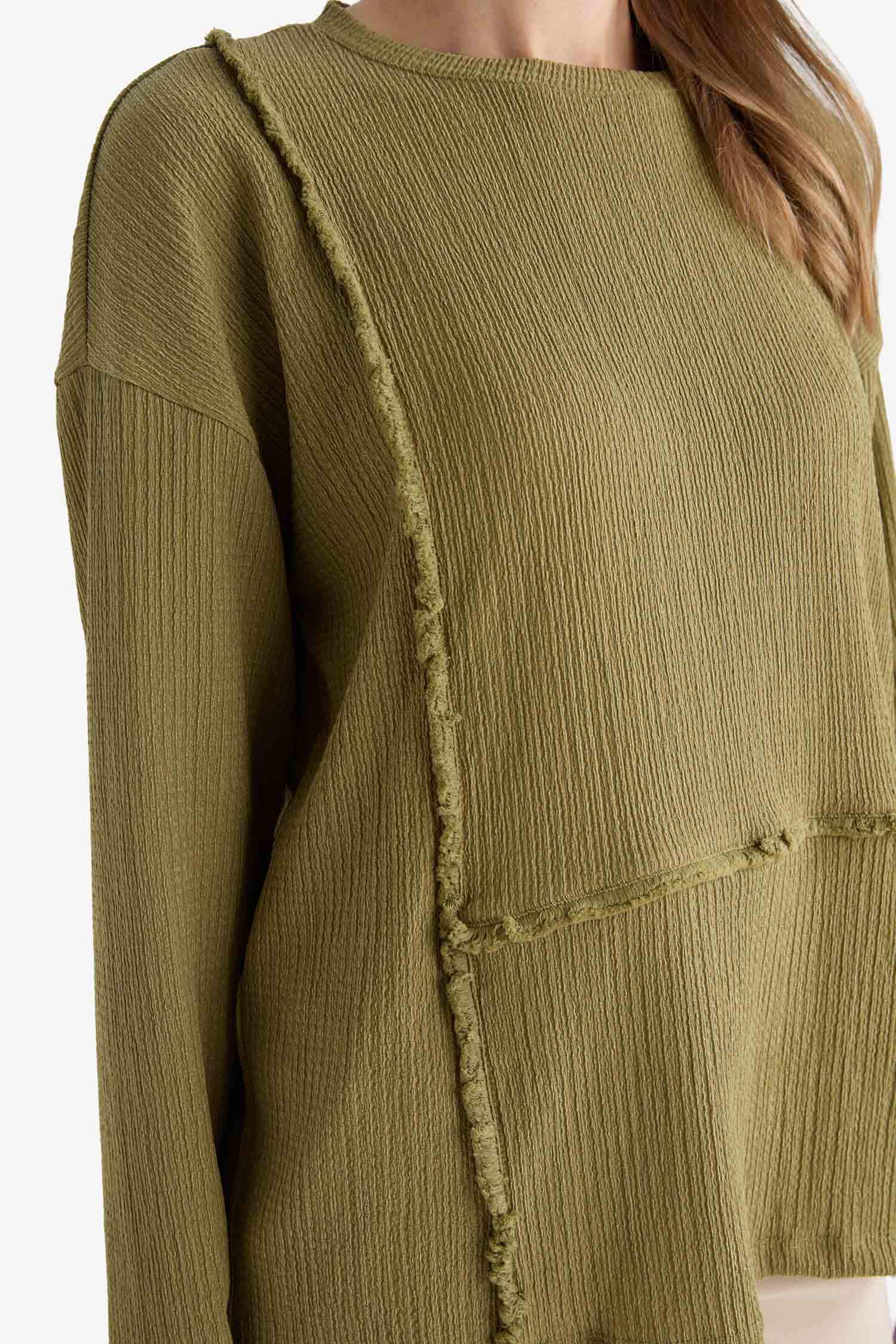 Relax Fit Crew Neck Crepe T-Shirt