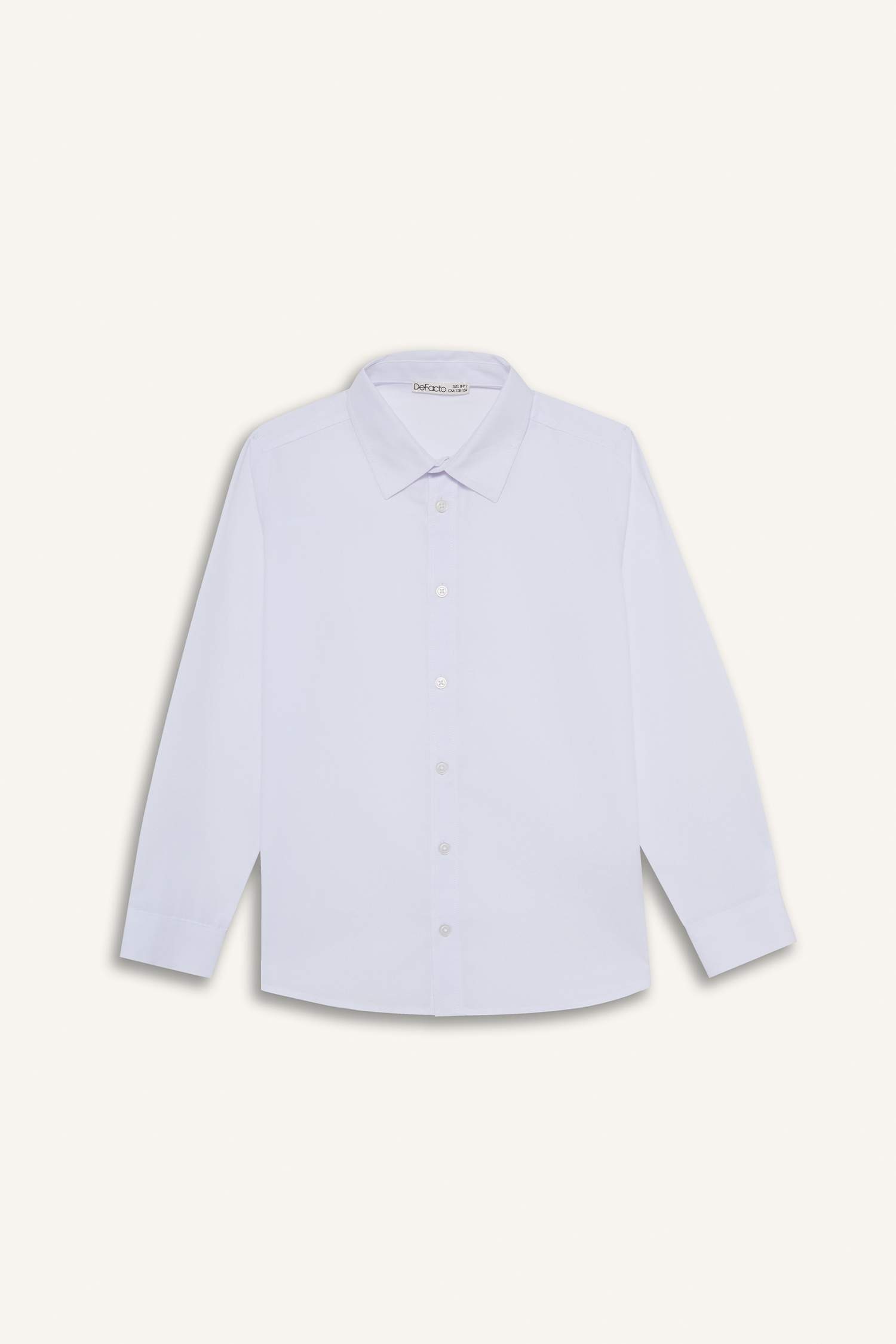 Erkek Çocuk Polo Yaka Poplin Uzun Kollu Gömlek