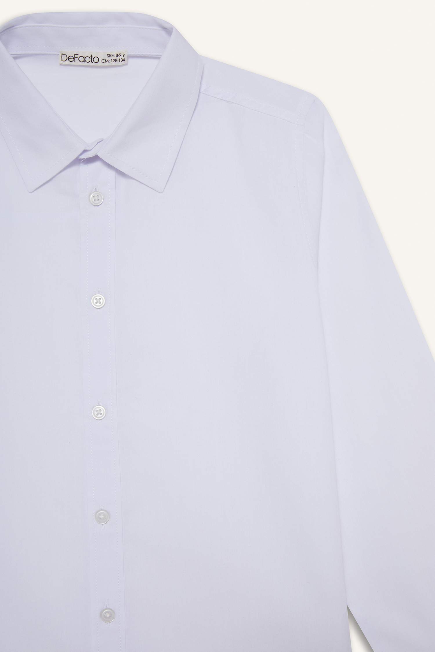 Erkek Çocuk Polo Yaka Poplin Uzun Kollu Gömlek