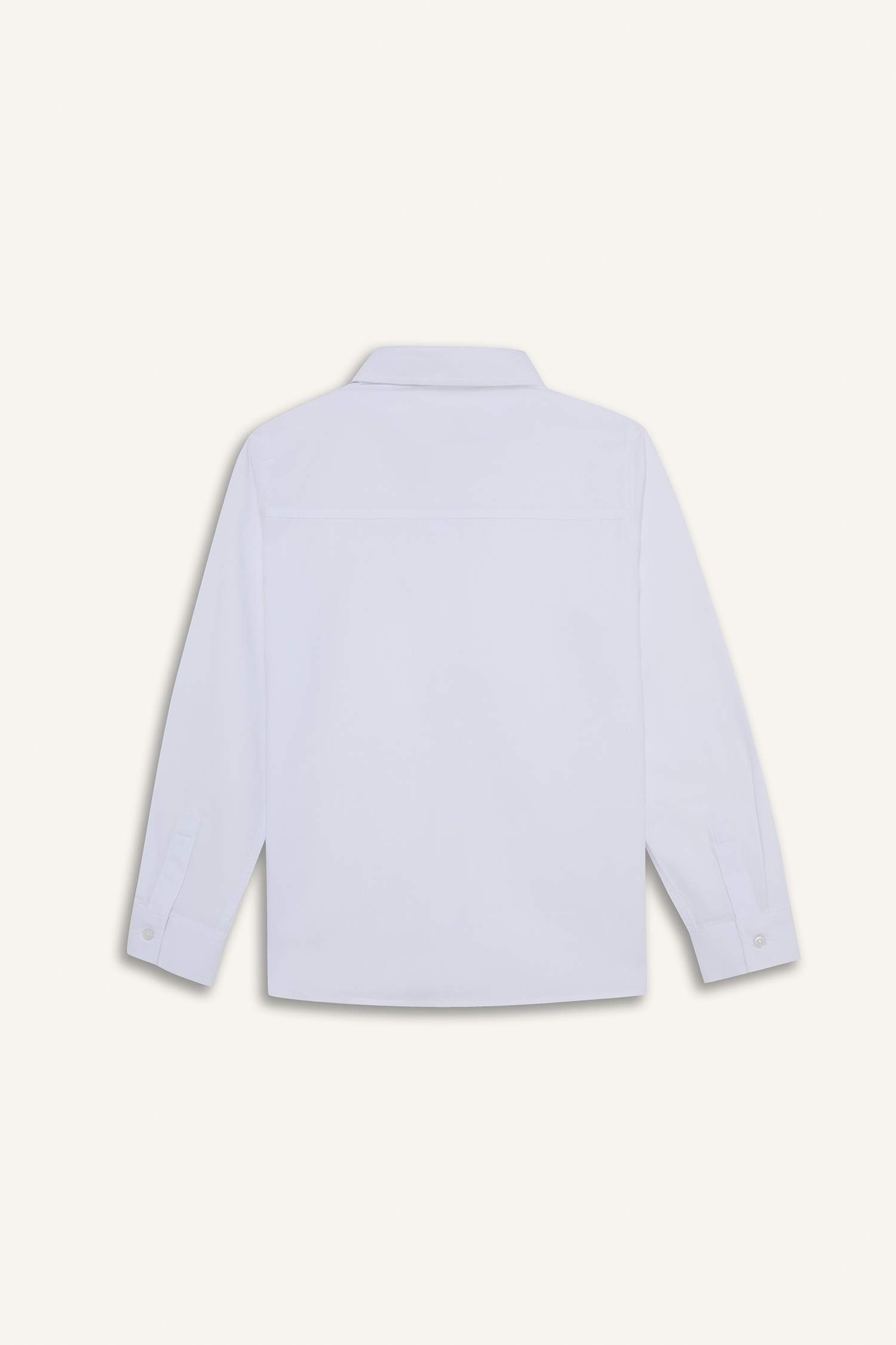 Erkek Çocuk Polo Yaka Poplin Uzun Kollu Gömlek