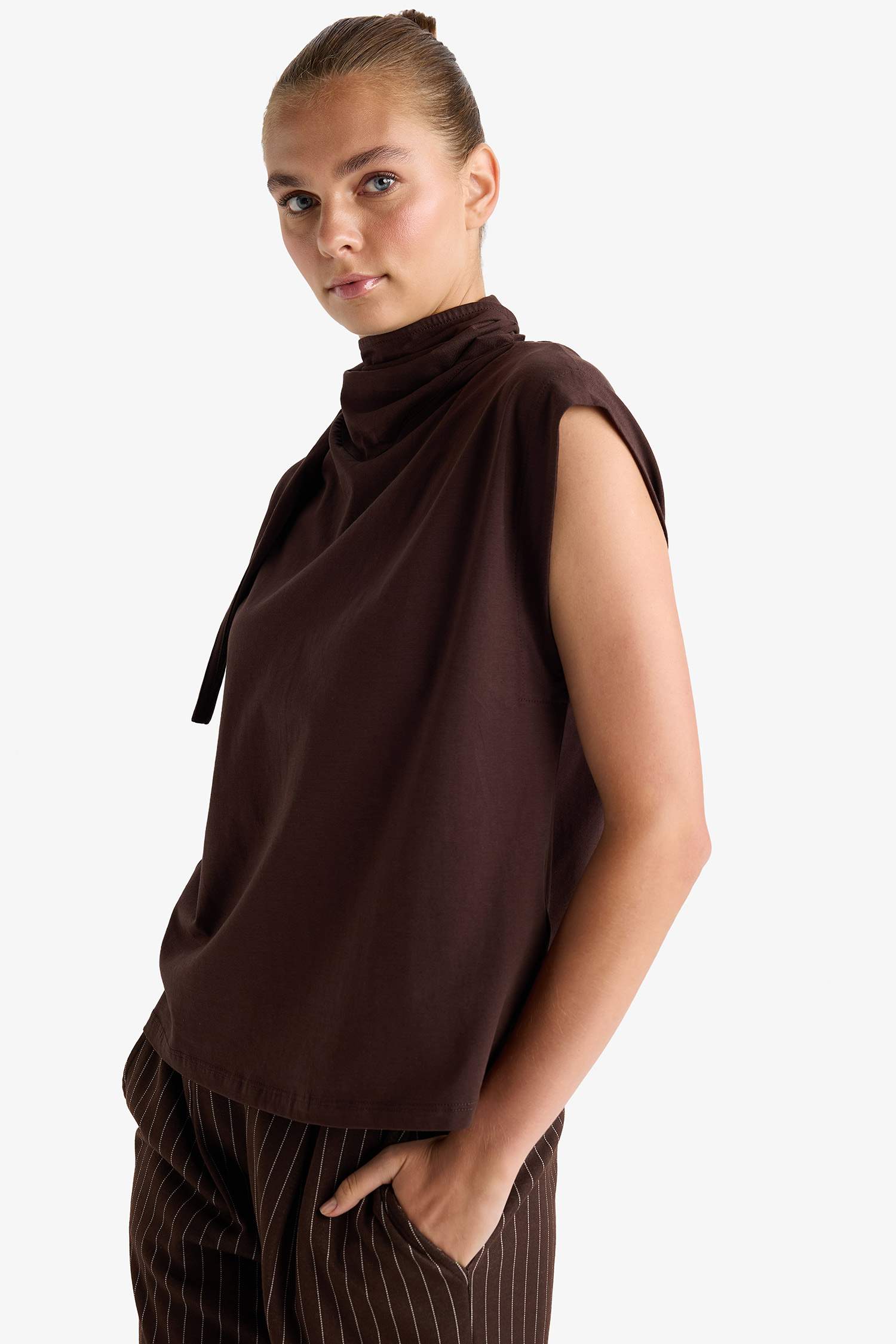 Blouse à col montant Coupe slim