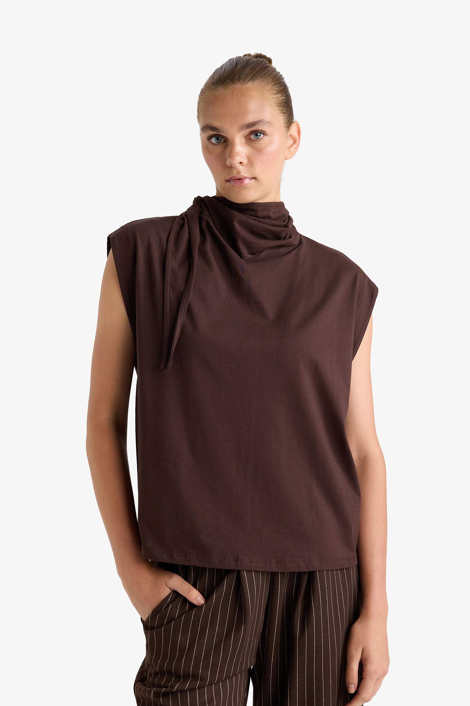 Blouse à col montant Coupe slim