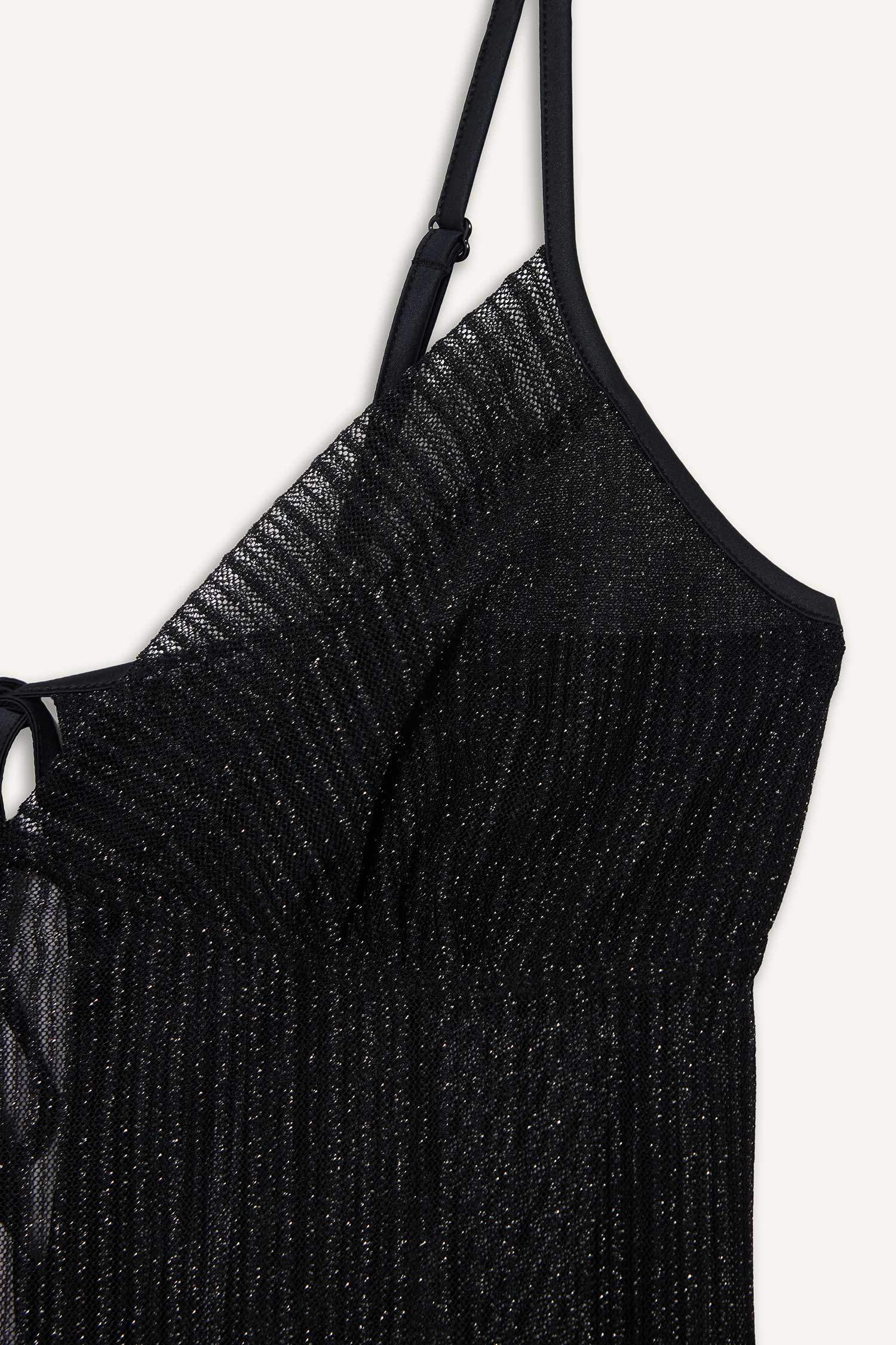 سيت شيفون قصة عادية بحمالات - قطعتين