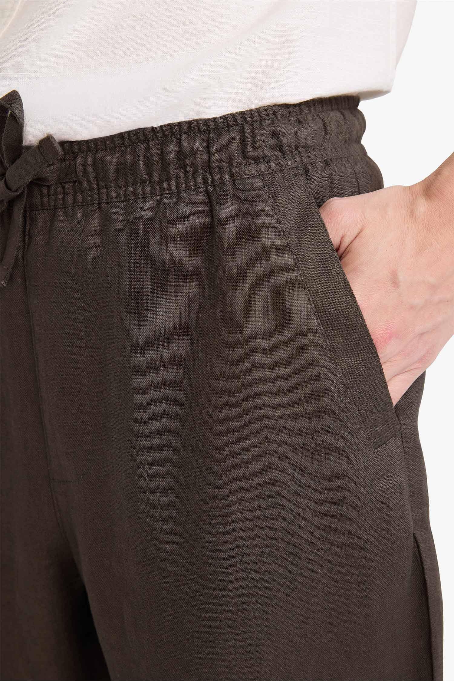 DeFacto %100 Keten Relax Fit Pantolon görsel 4