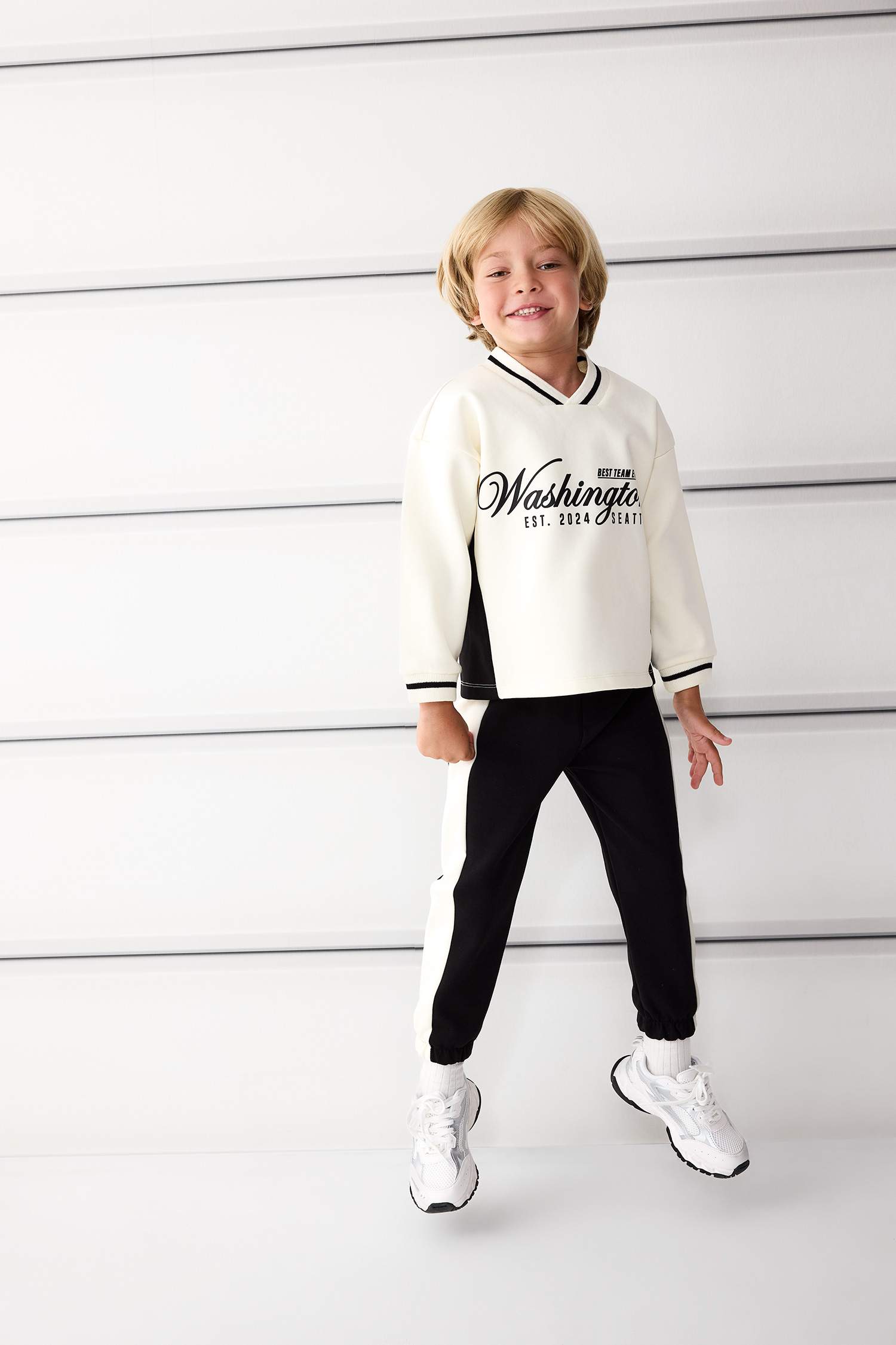 Erkek Bebek 2'li Takım Baskılı Sweatshirt Eşofman Altı 