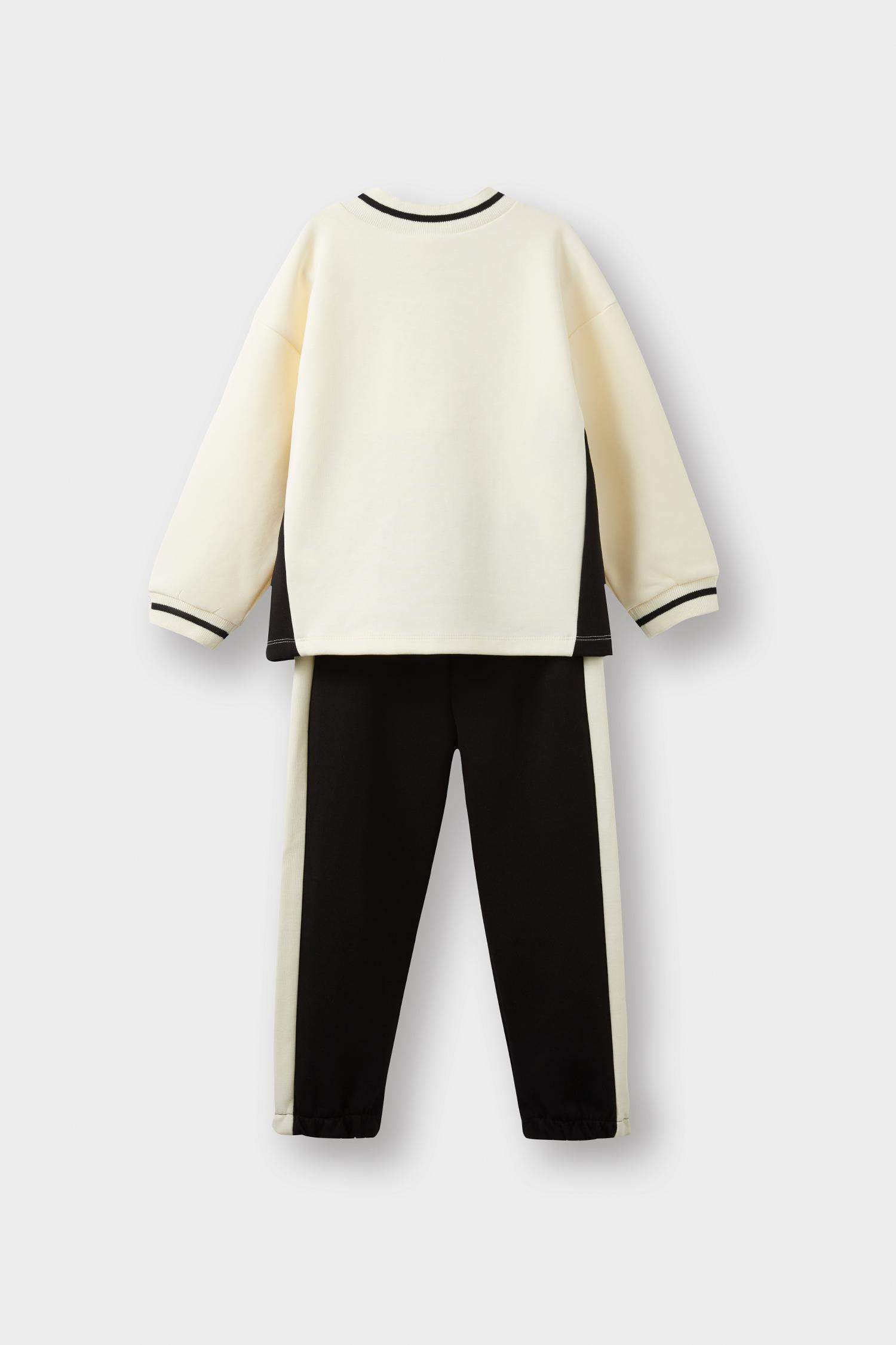 Erkek Bebek 2'li Takım Baskılı Sweatshirt Eşofman Altı 