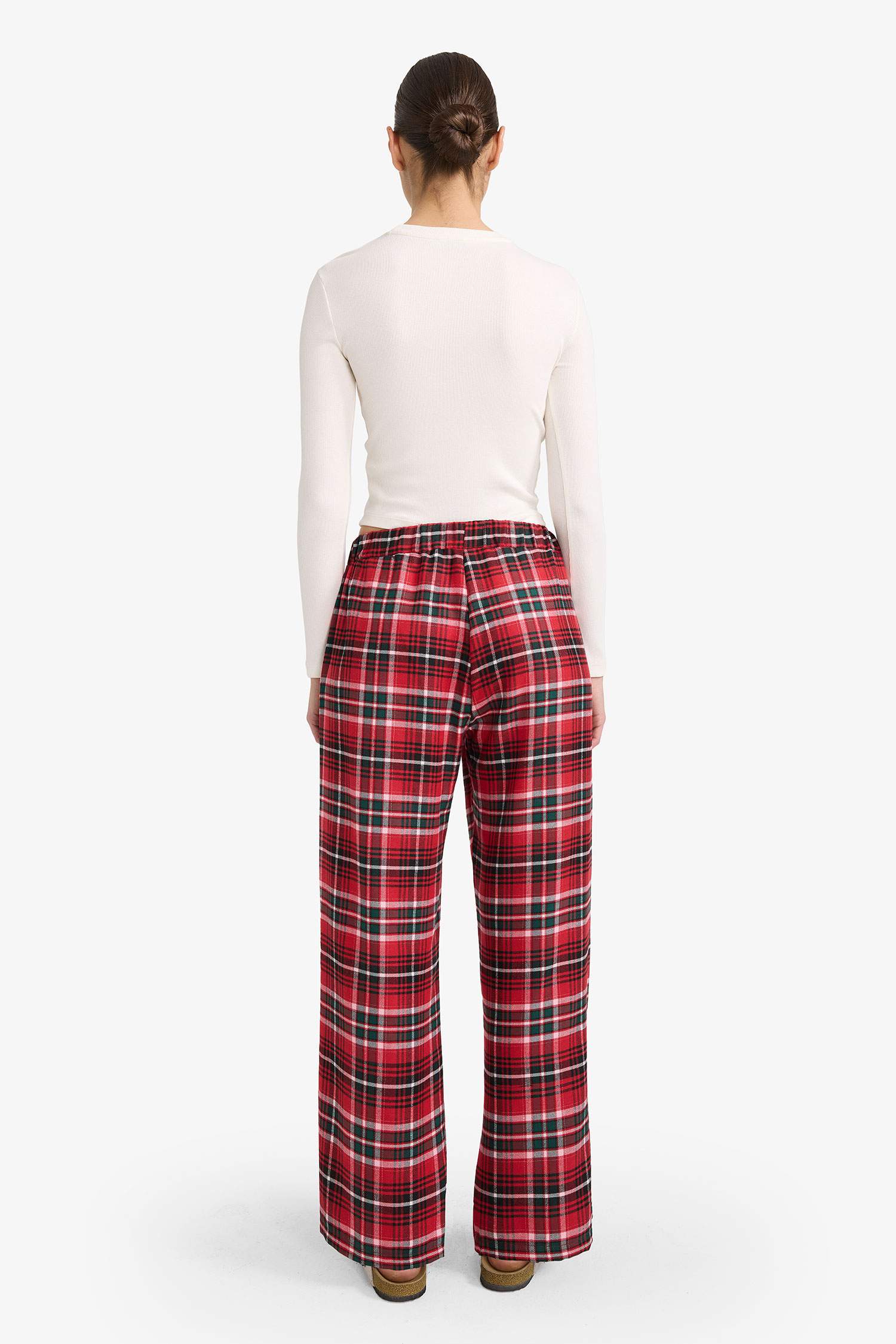 Regular Fit Kareli Flanel Pijama Altı